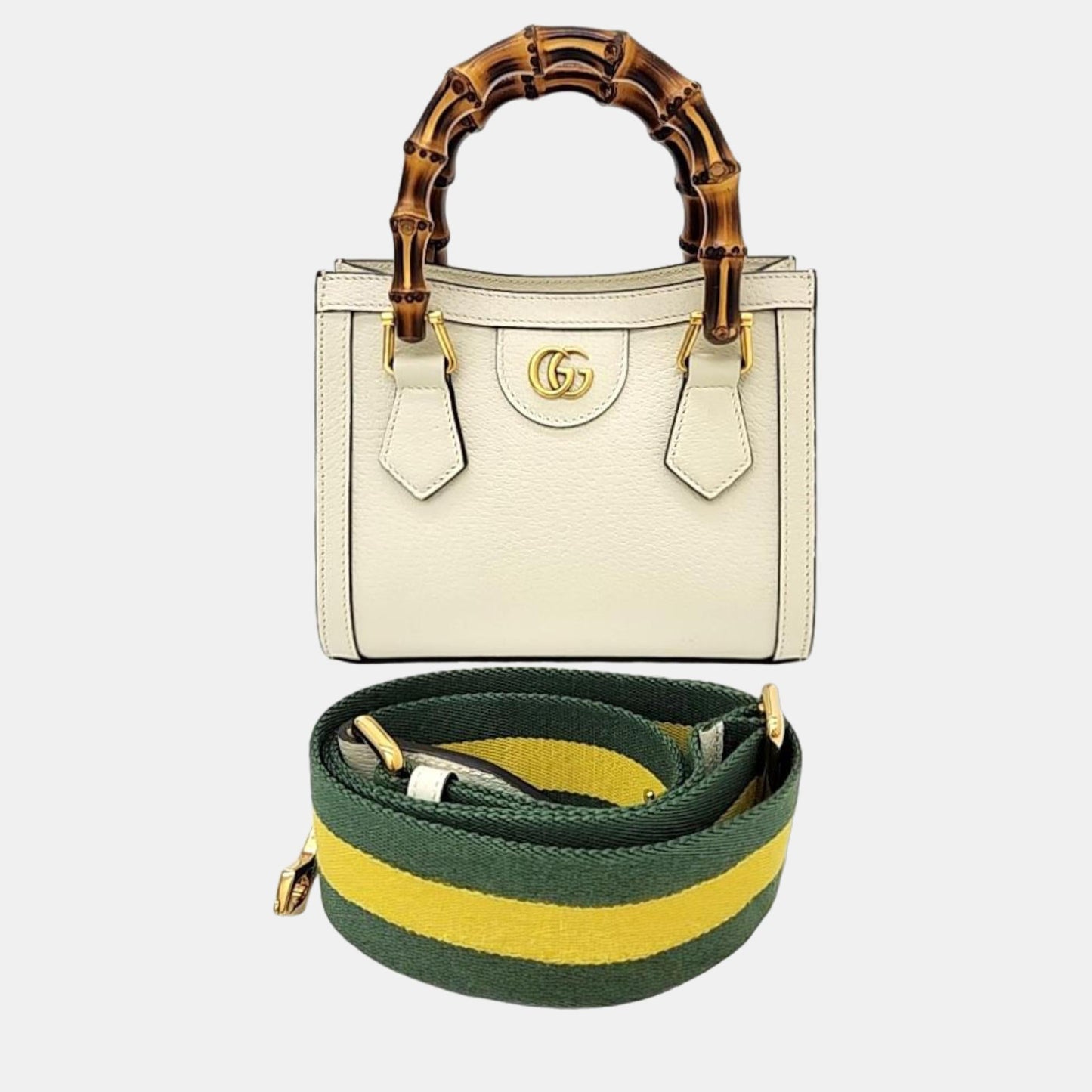 Luxury Gucci Trending 2025 Cream Leather Mini Diana Tote Bag