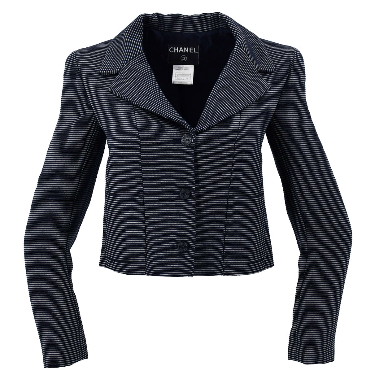 Luxury Chanel Jacket Navy 01P #38
