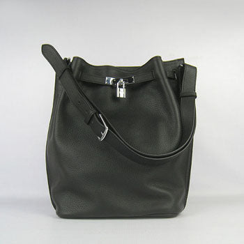 Luxury Hermes Nappa Leather Shoulder Bag H2804 black Silver