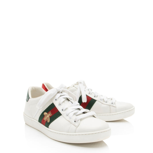 Gucci Leather New Ace Bee Sneakers
