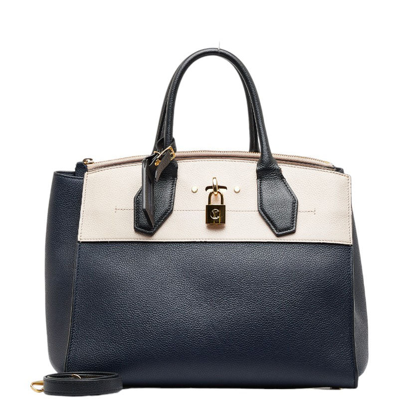 Louis Vuitton City Timer MM Handbag Shoulder Bag 2WAY M42496 Navy Beige  Leather  Louis Vuitton