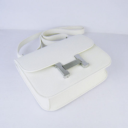 Luxury Hermes Constance Cowskin Leather Bag H017 beige silver