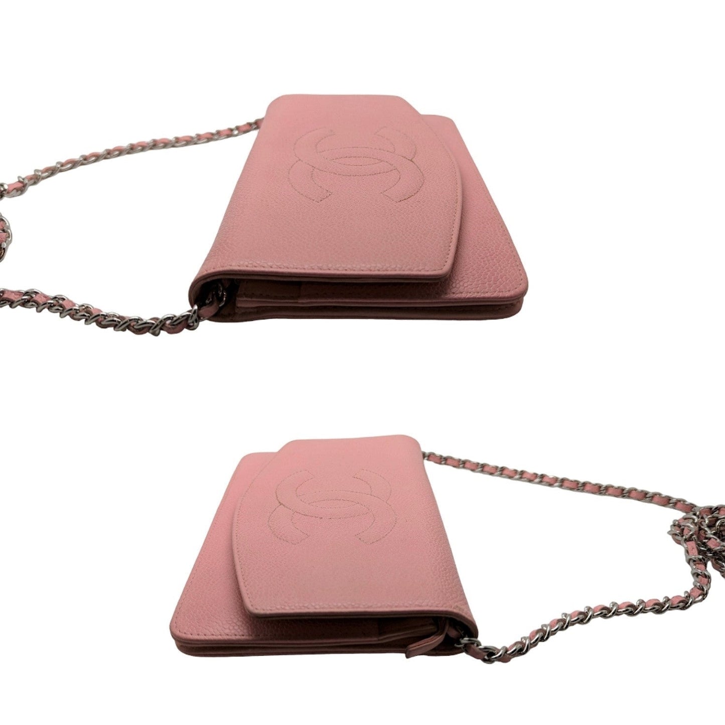 Luxury Chanel bag Vintage Pink Caviar Timeless Wallet On Chain WOC