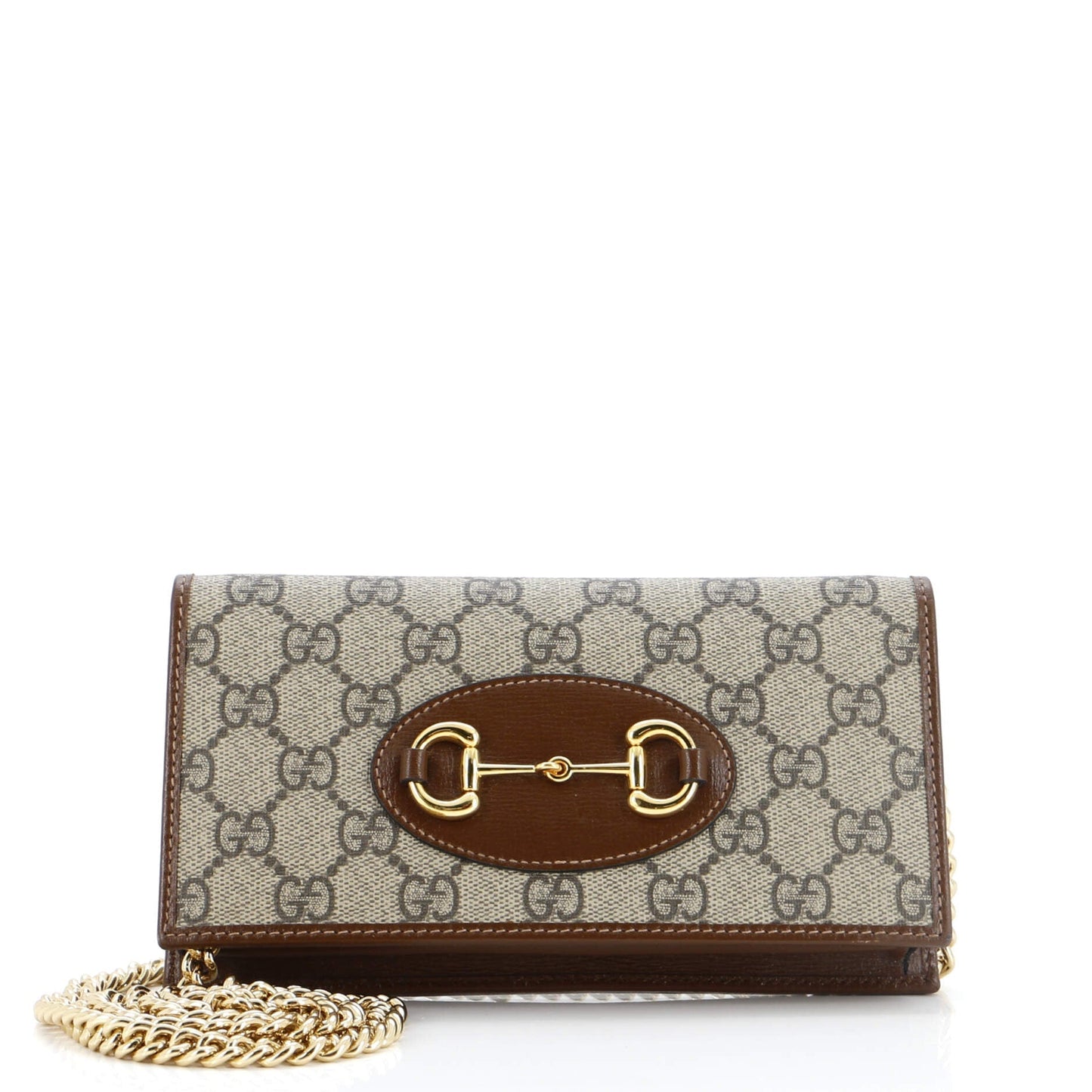 Luxury Gucci Trending 2025 Horsebit 1955 Chain Wallet GG Coated Canvas