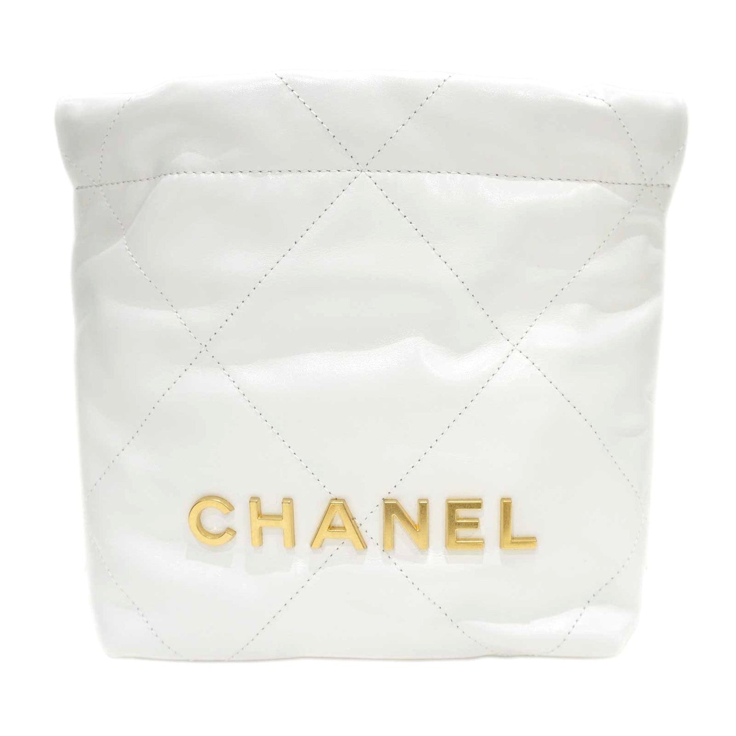 Luxury Chanel 22 Chain Shoulder Bag AS3980 White [G Chain] Calfskin Women's Men's