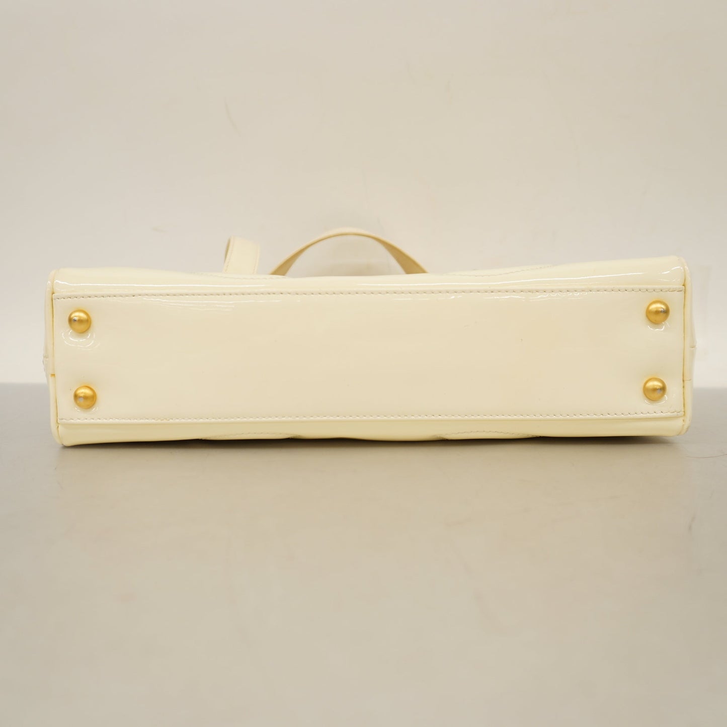 CHANEL  Triple Coco Women's Patent Leather Handbag Ivory