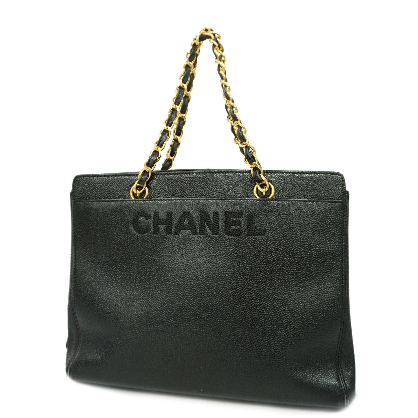 Luxury Chanel  Reprint Tote Women's Caviar Leather Bag Black
