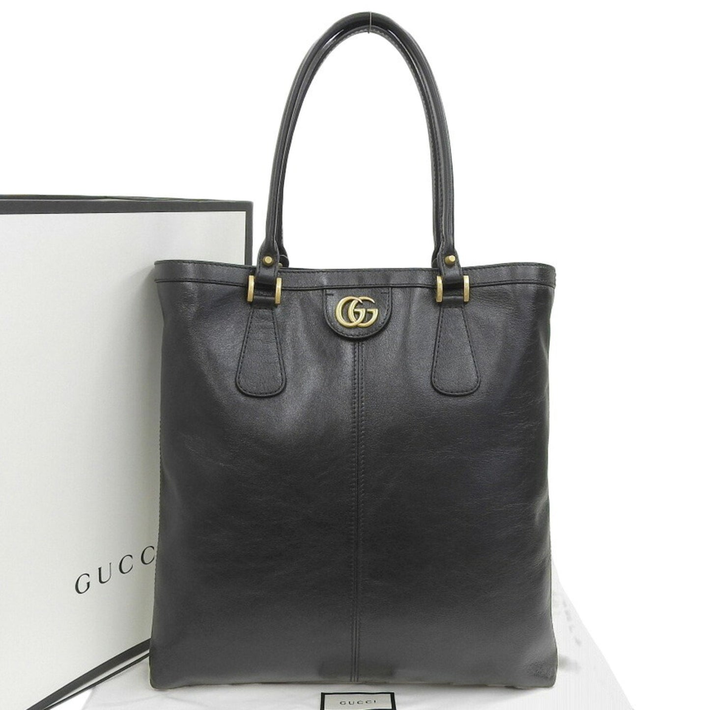Luxury Gucci GG Marmont Liber Tiger Head Cat Tote Bag Black 547851 493075