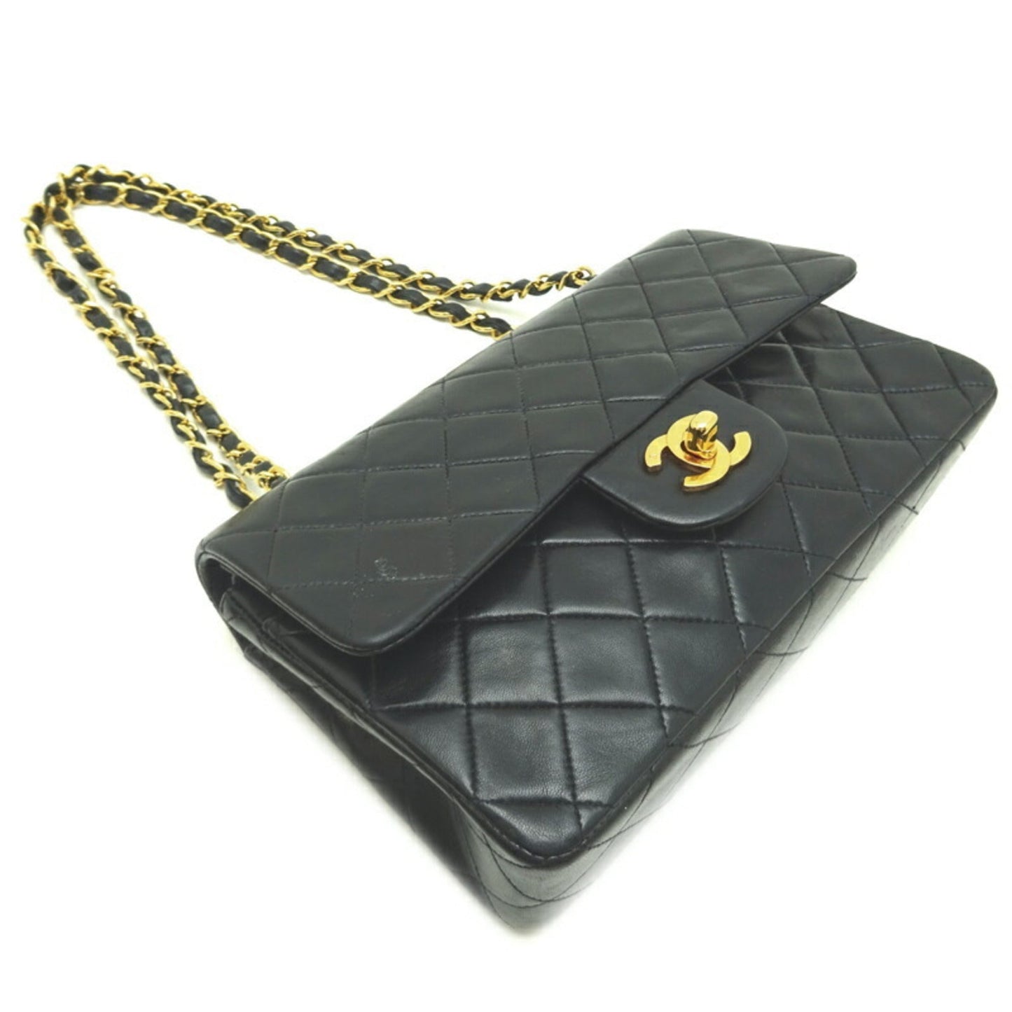 Luxury Chanel Matelasse 23 Chain Shoulder Women's Bag Lambskin Black