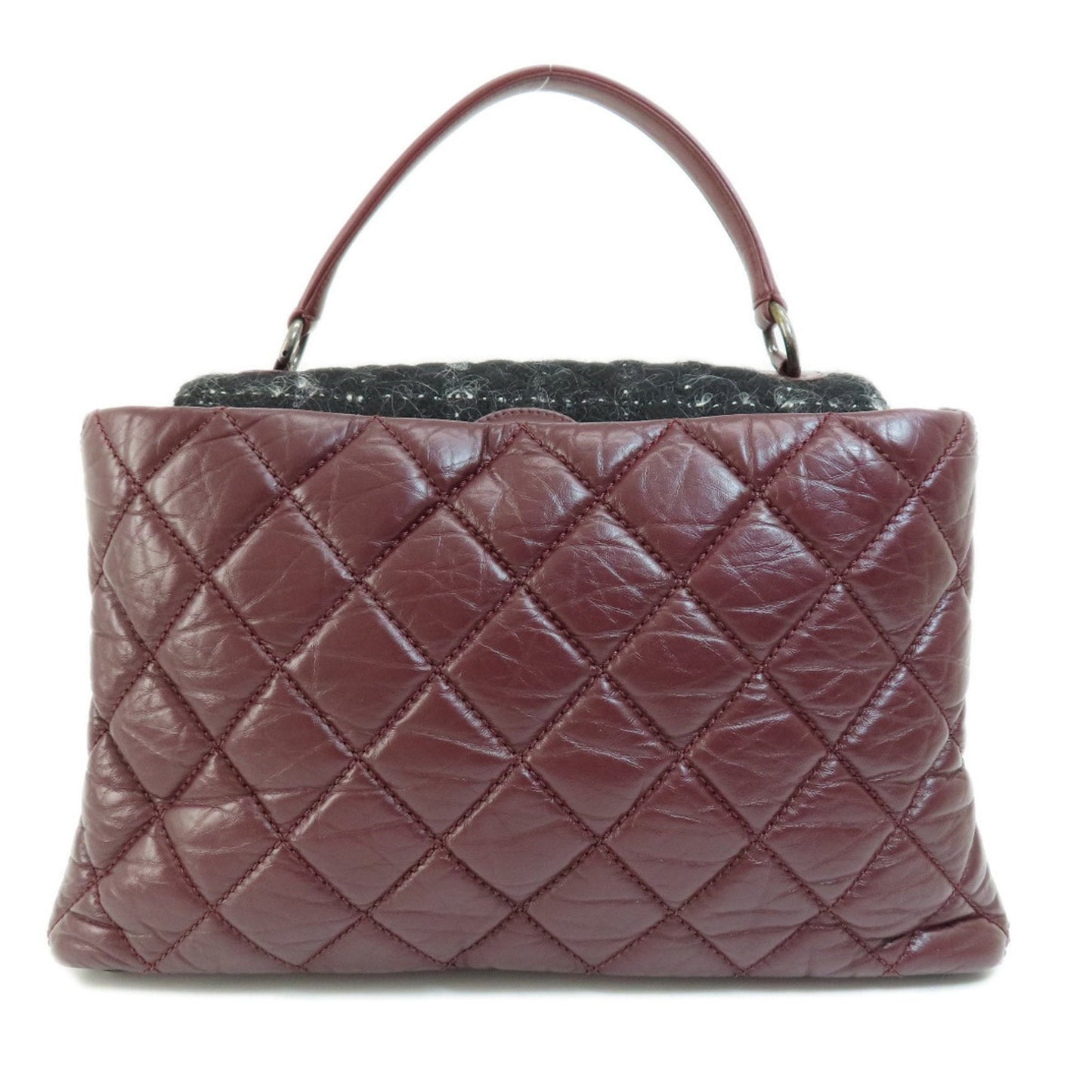 Luxury Chanel Matelasse Coco Mark Handbag Calf/Tweed Women's