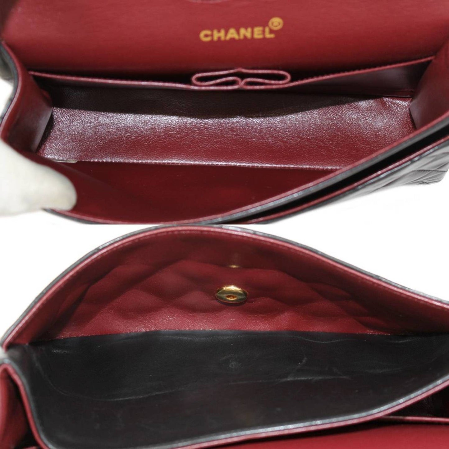CHANEL matelasse lambskin chain shoulder bag double flap