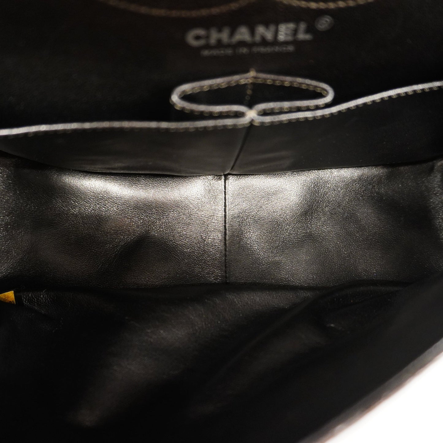 CHANELAuth  2.55 W Flap W Chain Lambskin Women's Patent Leather Shoulder Bag