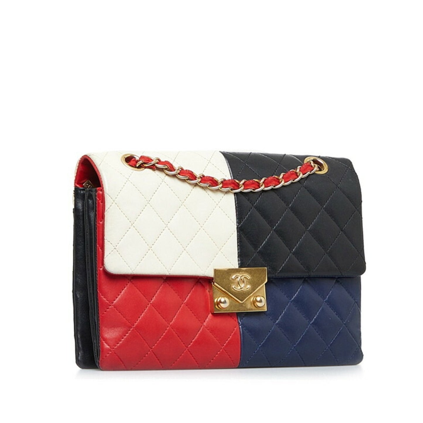 Luxury Chanel Cruise Coco Mark Interlocking Chain Shoulder Bag 401368 Multicolor Gold Leather Ladies