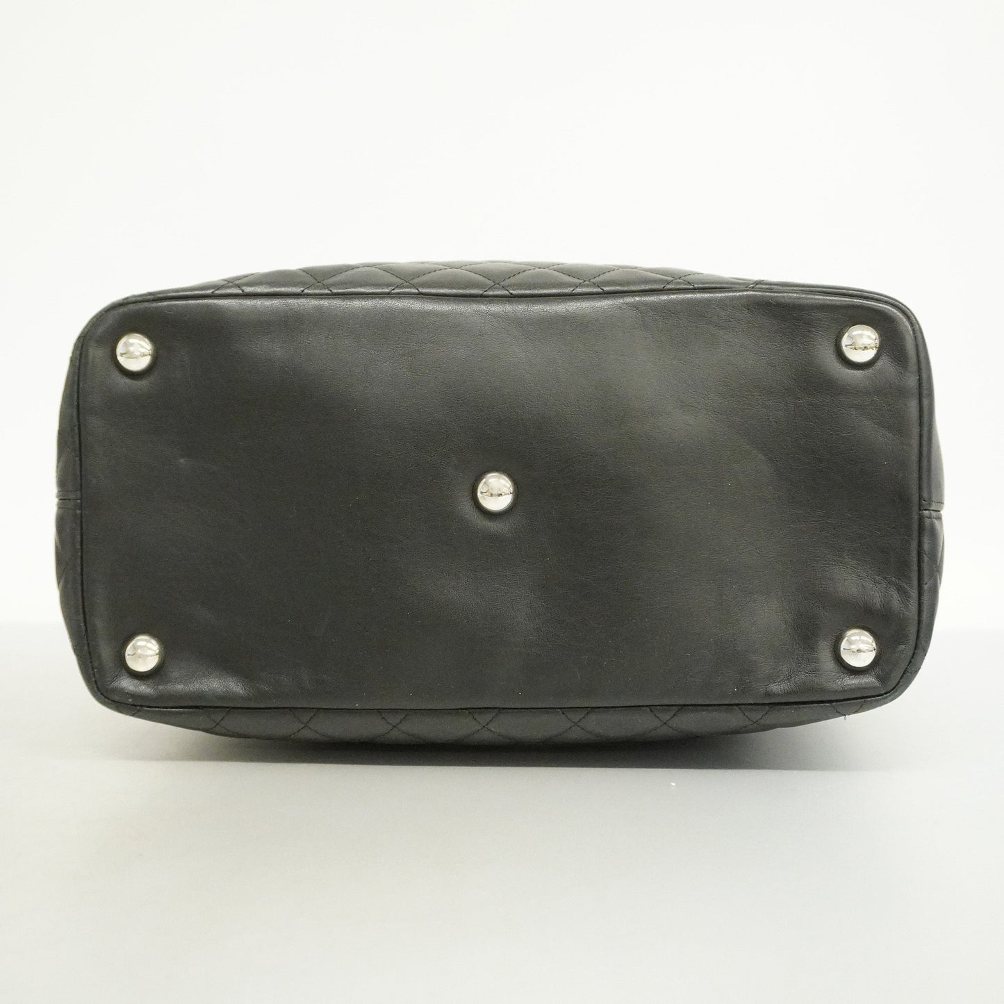 CHANELAuth  Ligne Cambon Tote Bag Women's Leather Tote Bag Black