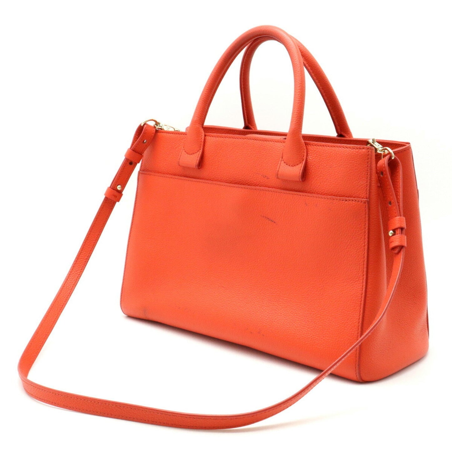 Luxury Chanel Neo Executive Line Coco Mark Handbag Shoulder Bag Caviar Skin Leather Orange A69930