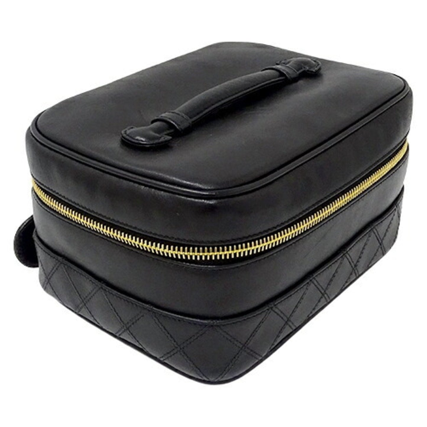 Luxury Chanel Bag Bicolore Women's Handbag Vanity Leather Black A01618