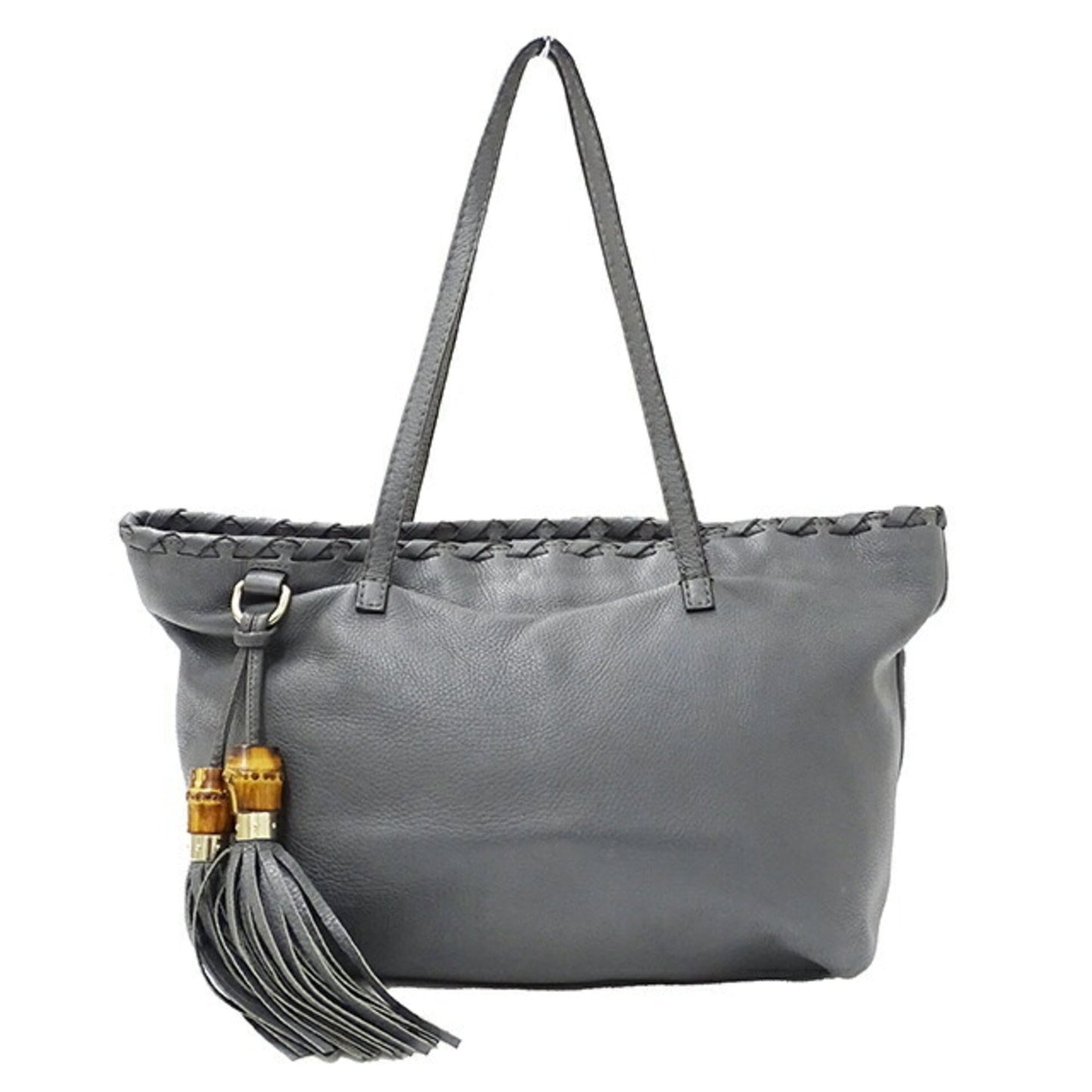 Luxury Gucci Trending 2025 Bag Ladies Bamboo Tote Leather Gray