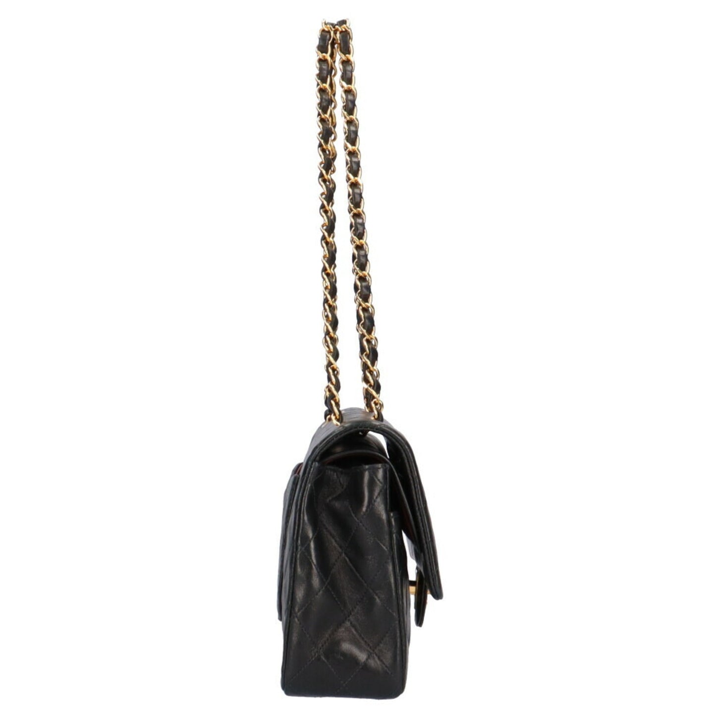 Luxury Chanel chain matelasse shoulder bag lambskin black ladies