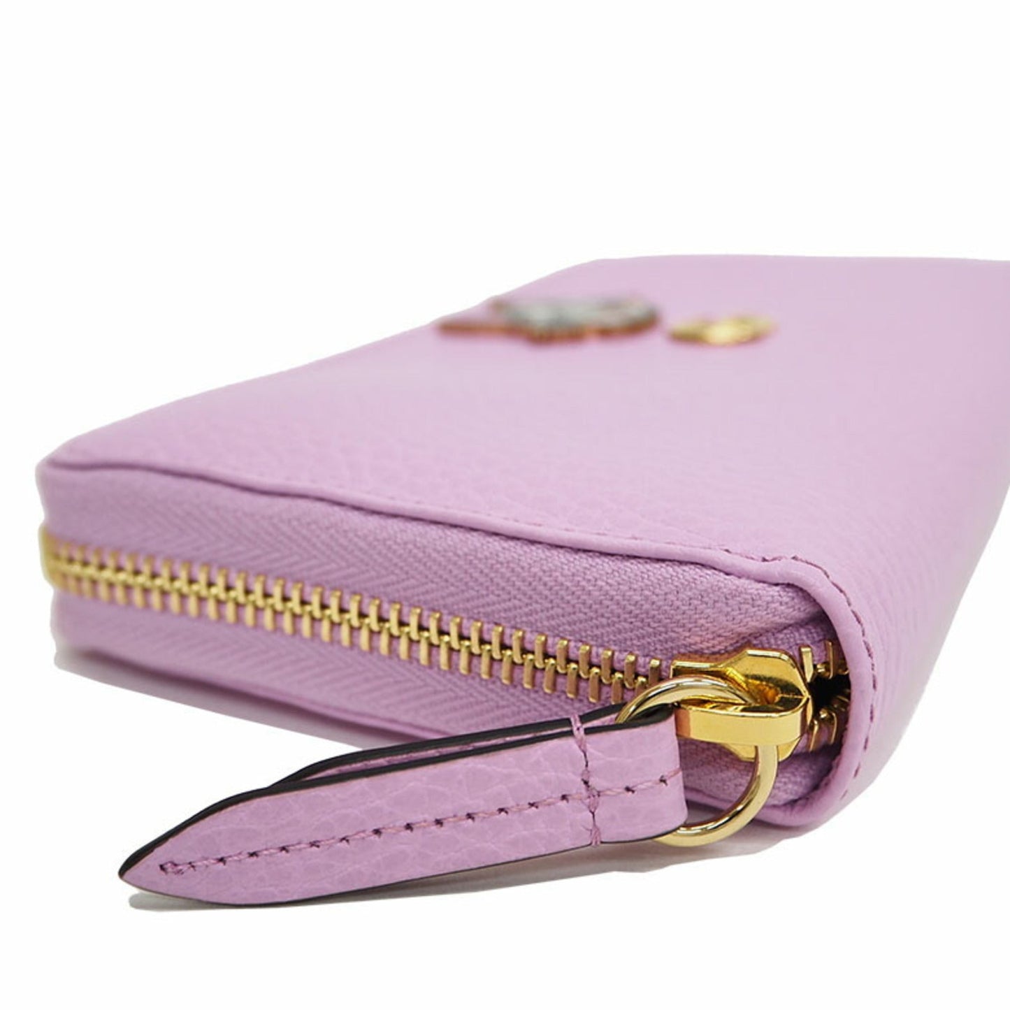 Luxury Gucci 499337 GG Marmont Bosco Zip Around Wallet Round Purse Light Pink Dog Boston Terrier