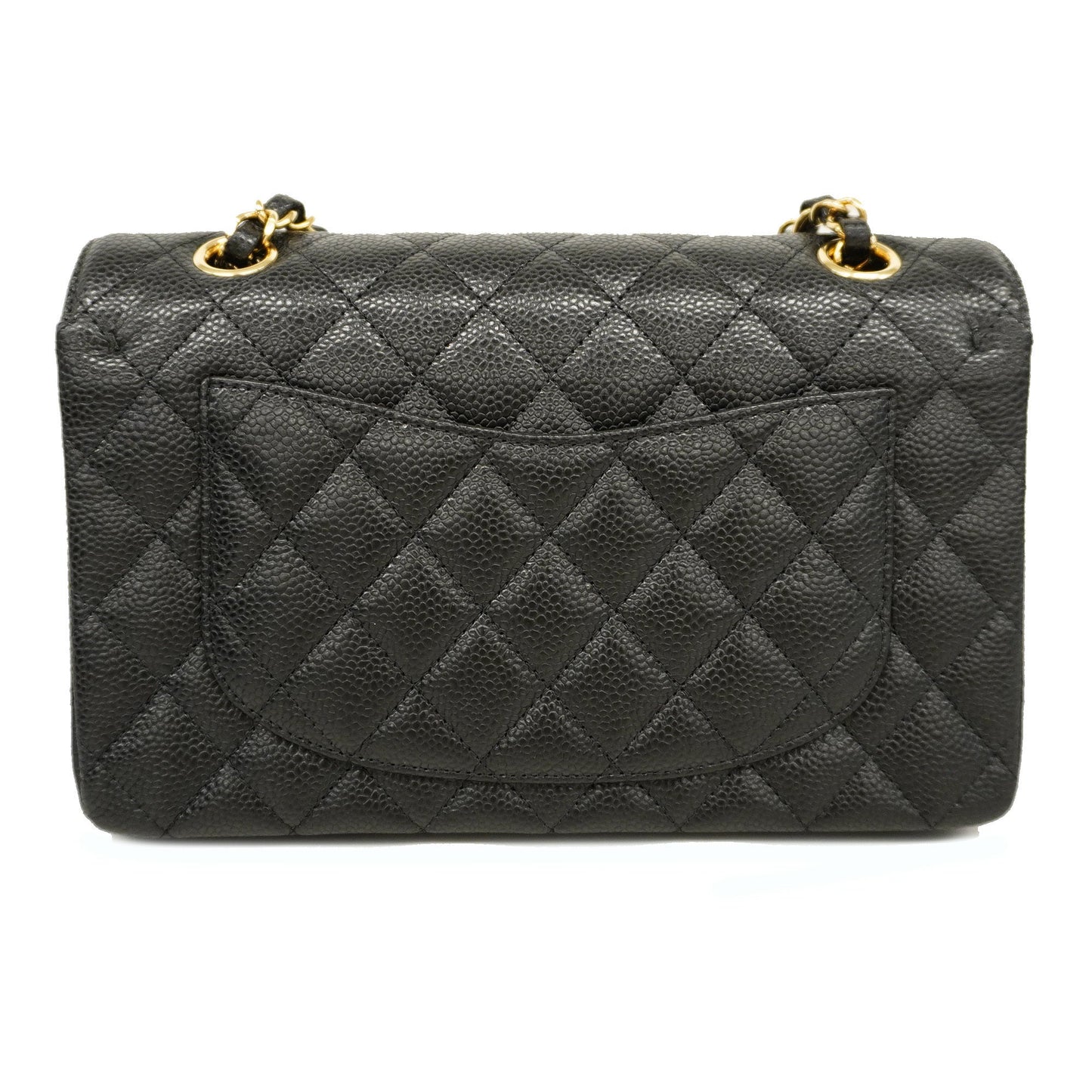 CHANEL  Matelasse W Flap W Chain Women's Caviar Leather Shoulder Bag Black
