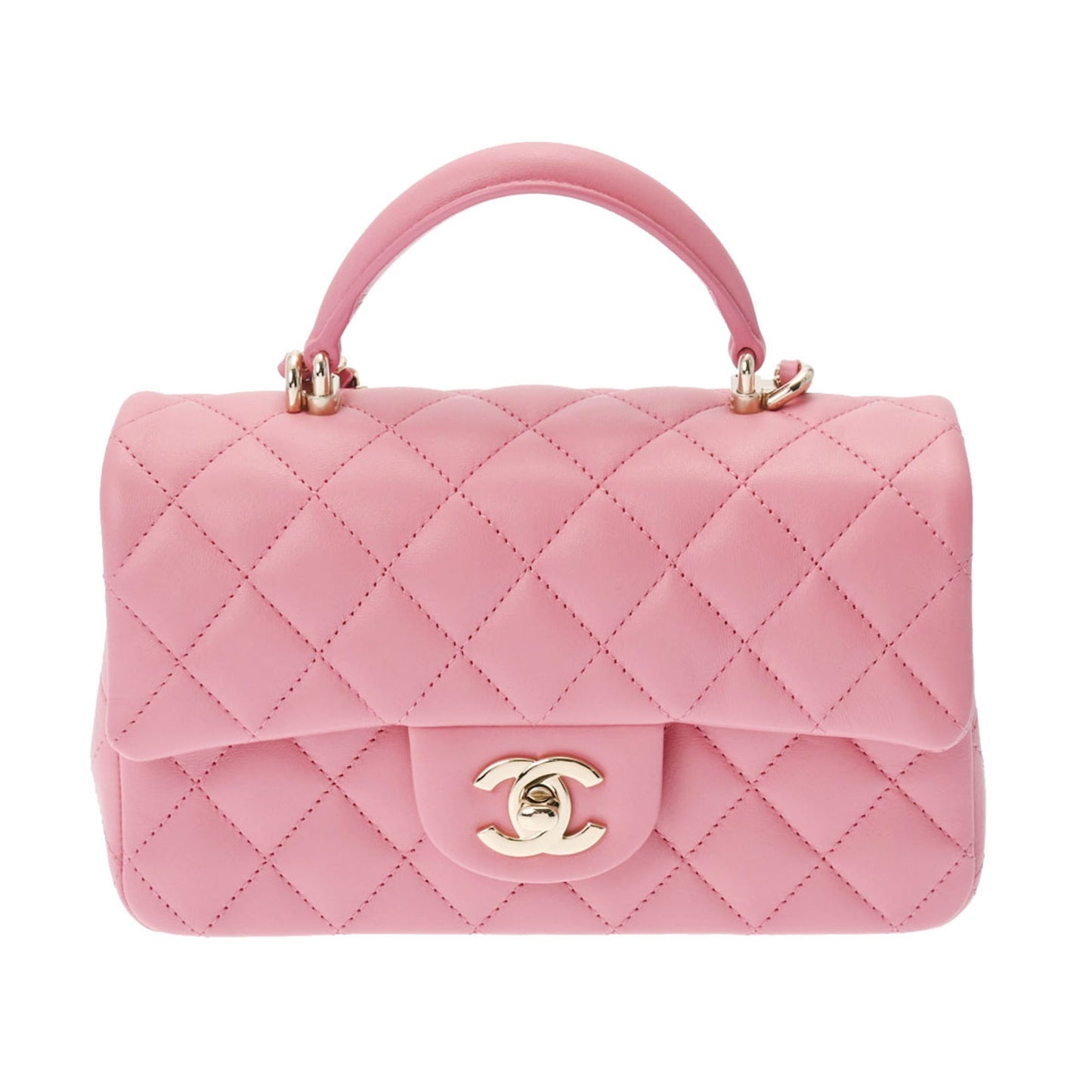 Luxury Chanel Chain Shoulder Pink Champagne AS2431 Women's Lambskin Bag