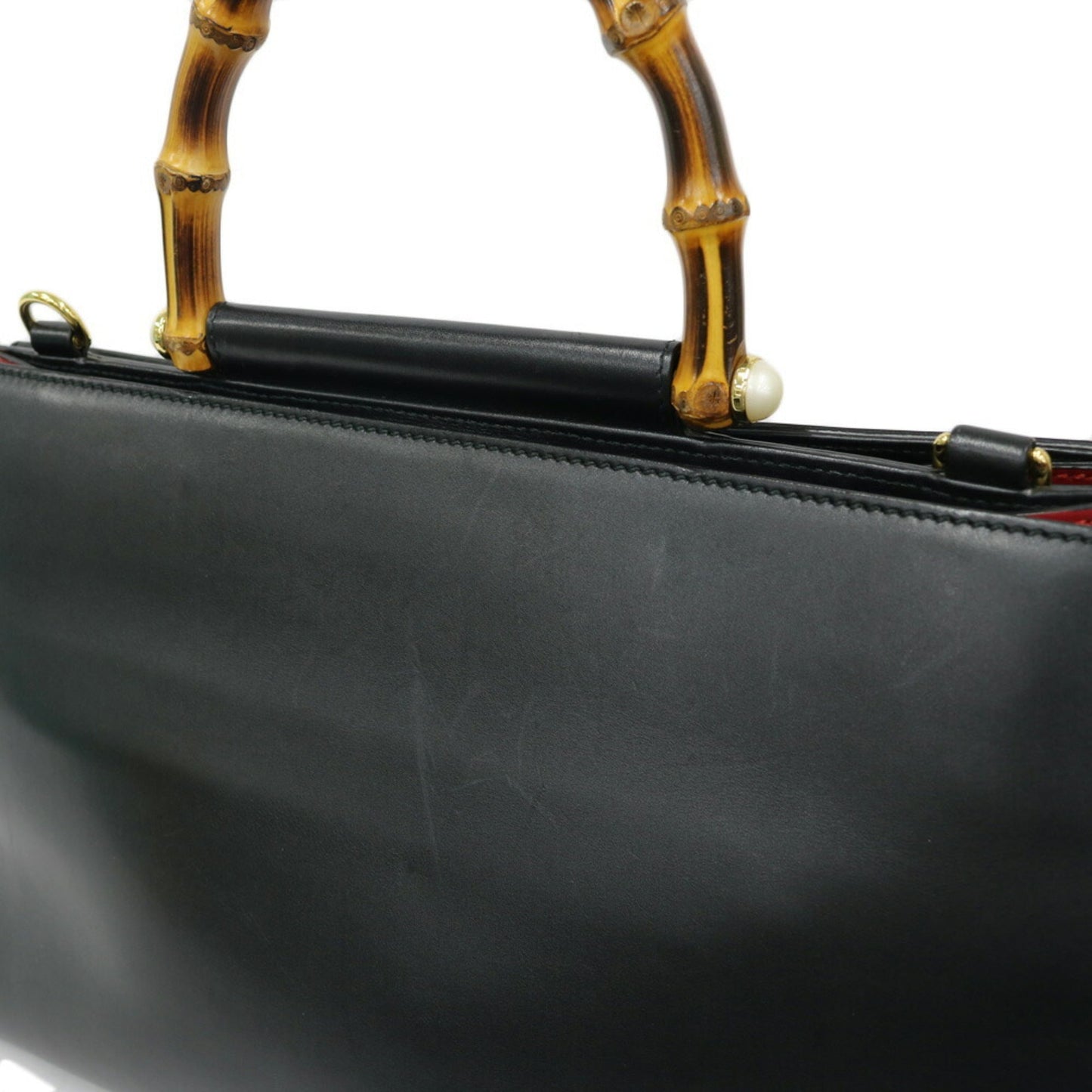 Luxury Gucci Shoulder Bag Bamboo Handbag Black Ladies