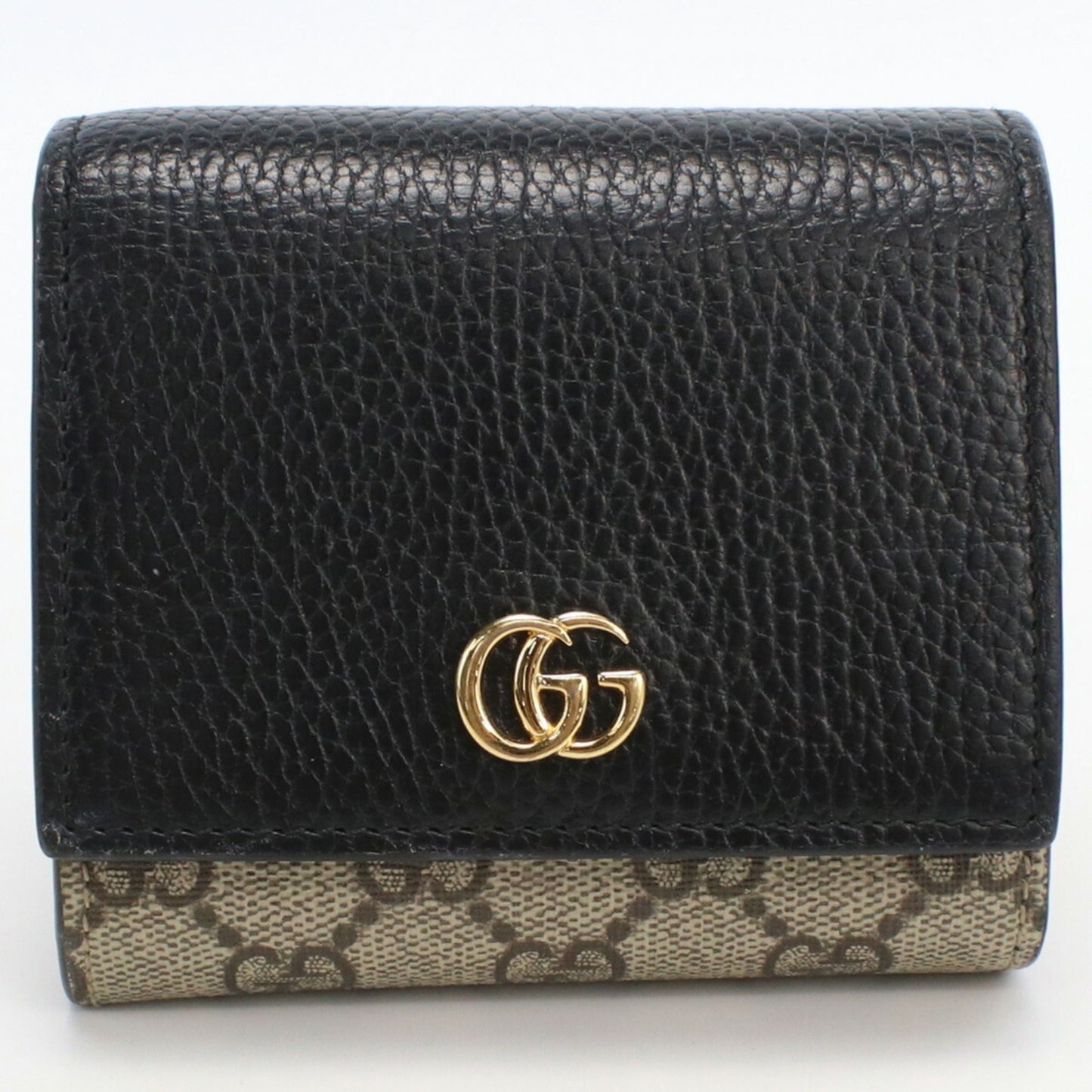 Luxury Gucci Medium GG Marmont 598587 17WAG 1283 Bifold Wallet PVC Ladies