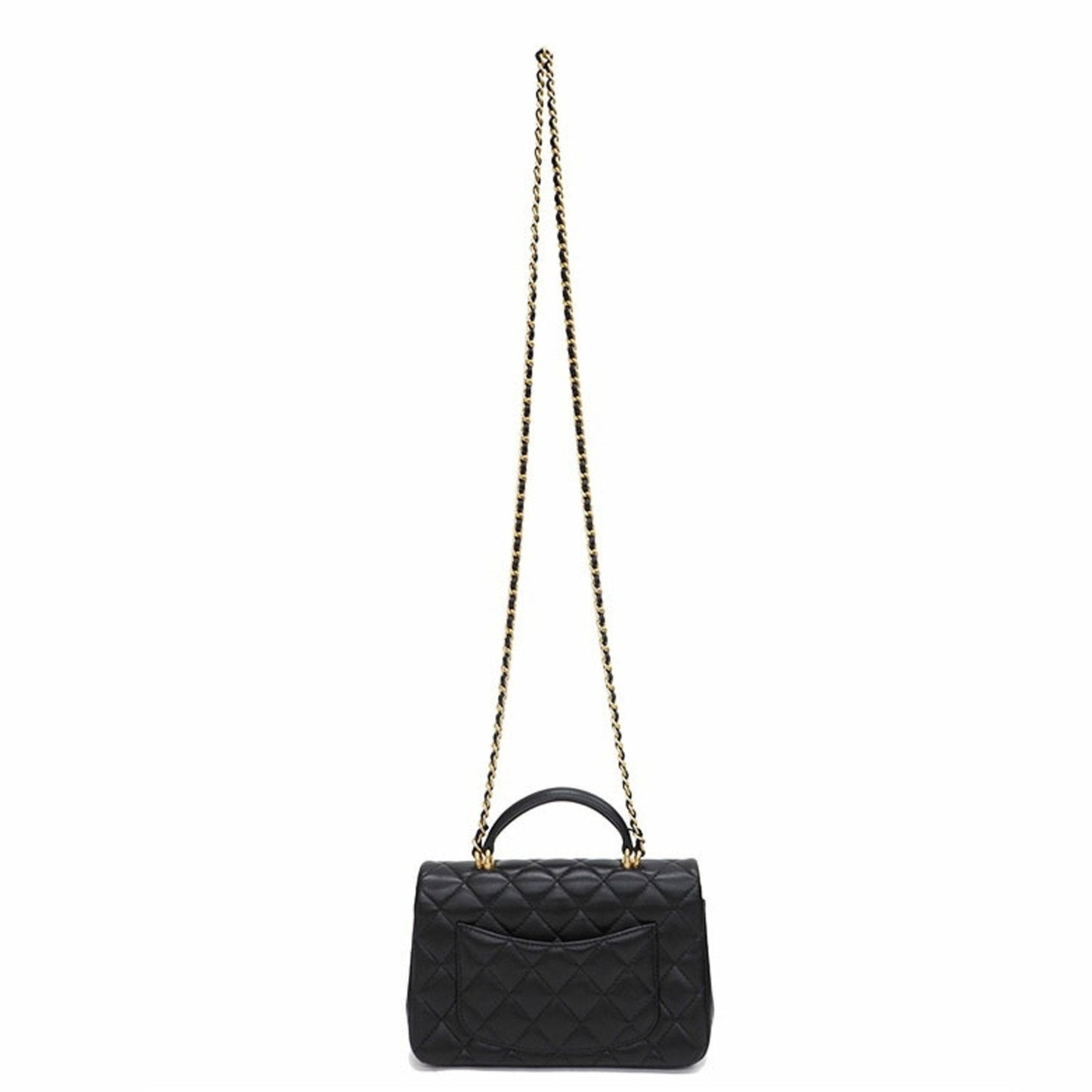 Chanel flap bag lambskin matelasse black shoulder ladies