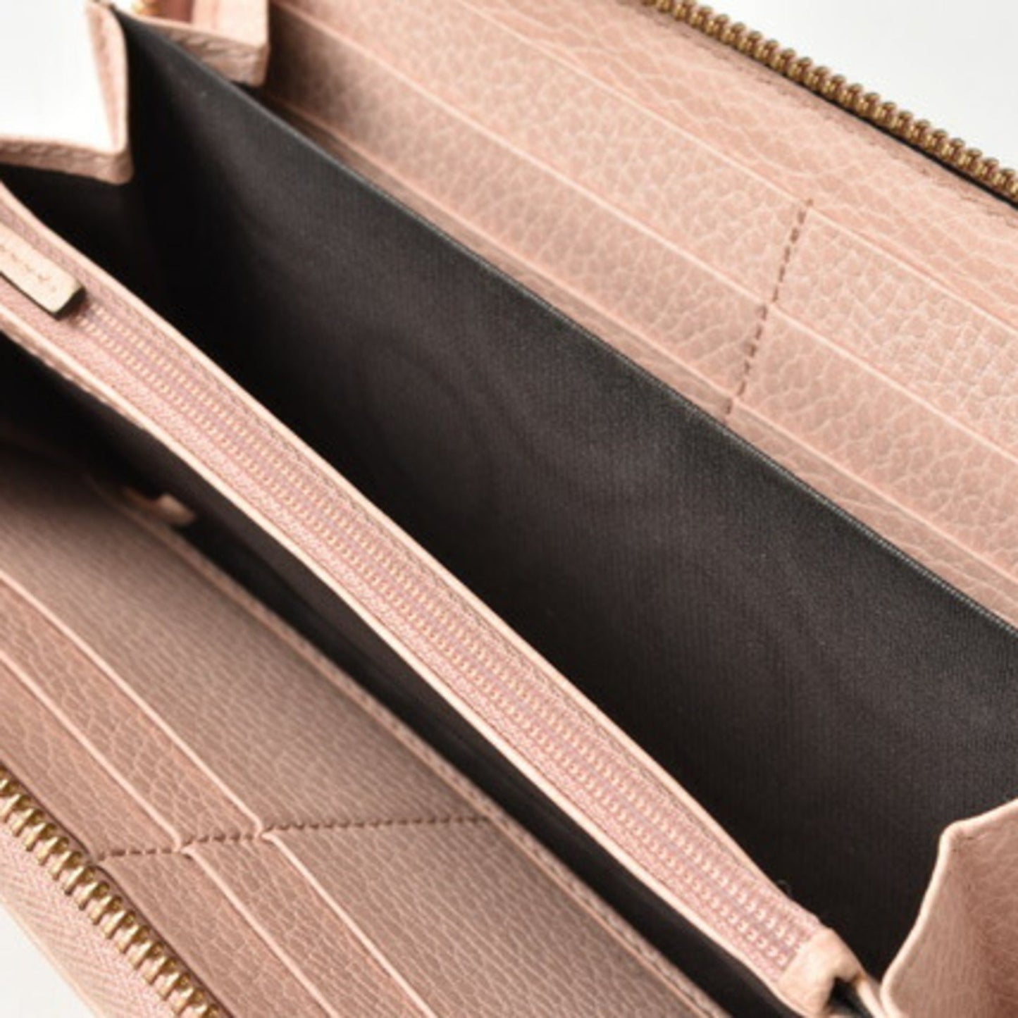 Luxury Gucci Wallet Luxury Gucci Long / Petit Marmont Leather Pink Beige Round 456117
