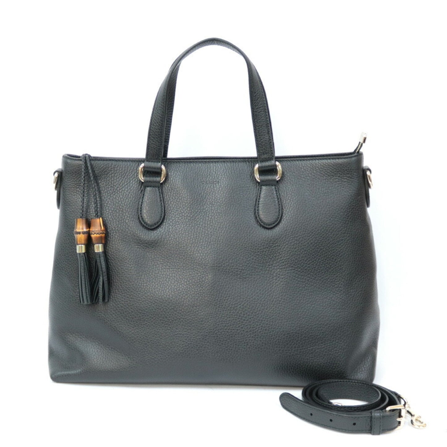 Luxury Gucci Shoulder Bag Bamboo Black Ladies