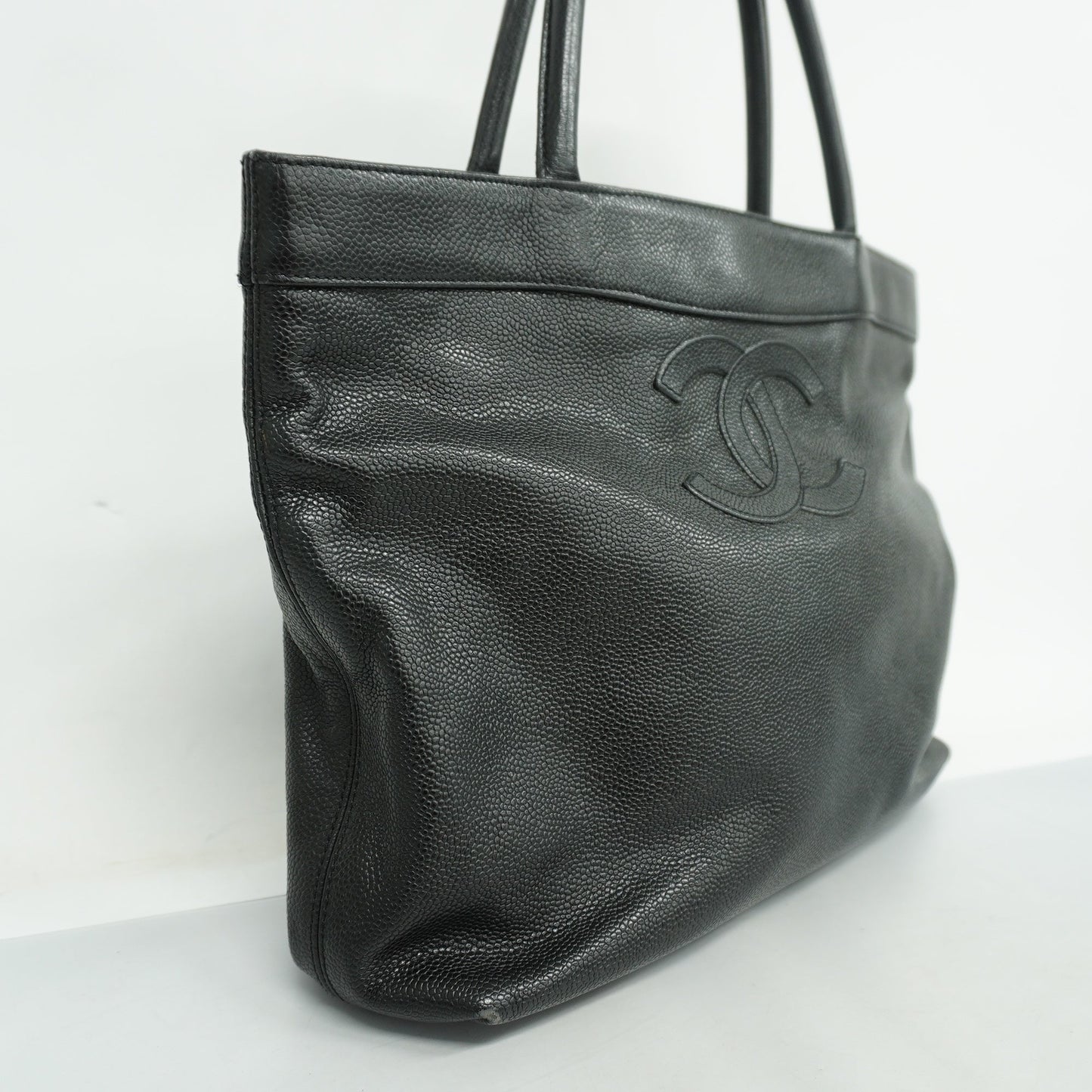 CHANELAuth  Tote Bag Women's Caviar Leather Black