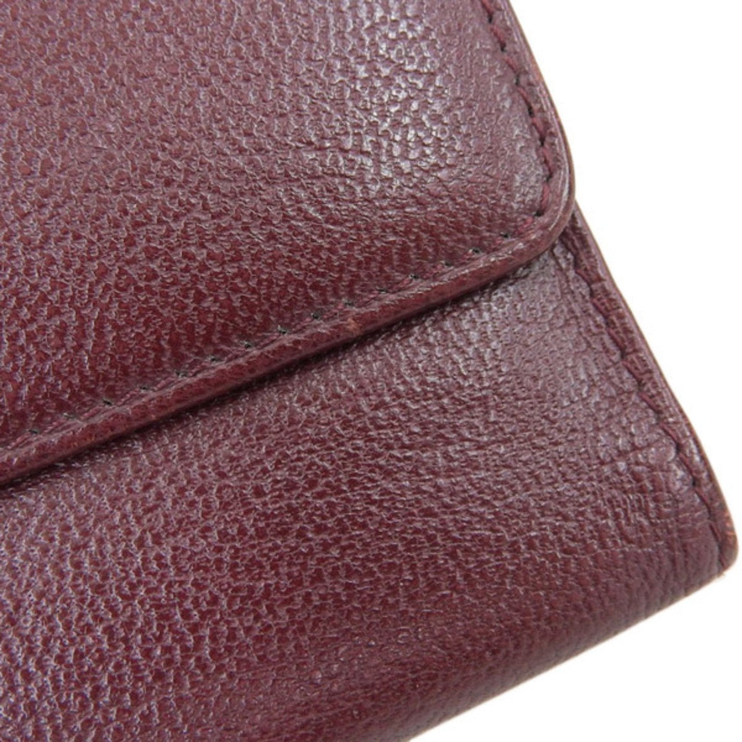 Luxury Chanel Leather Cocomark Trifold Wallet Bordeaux Ladies