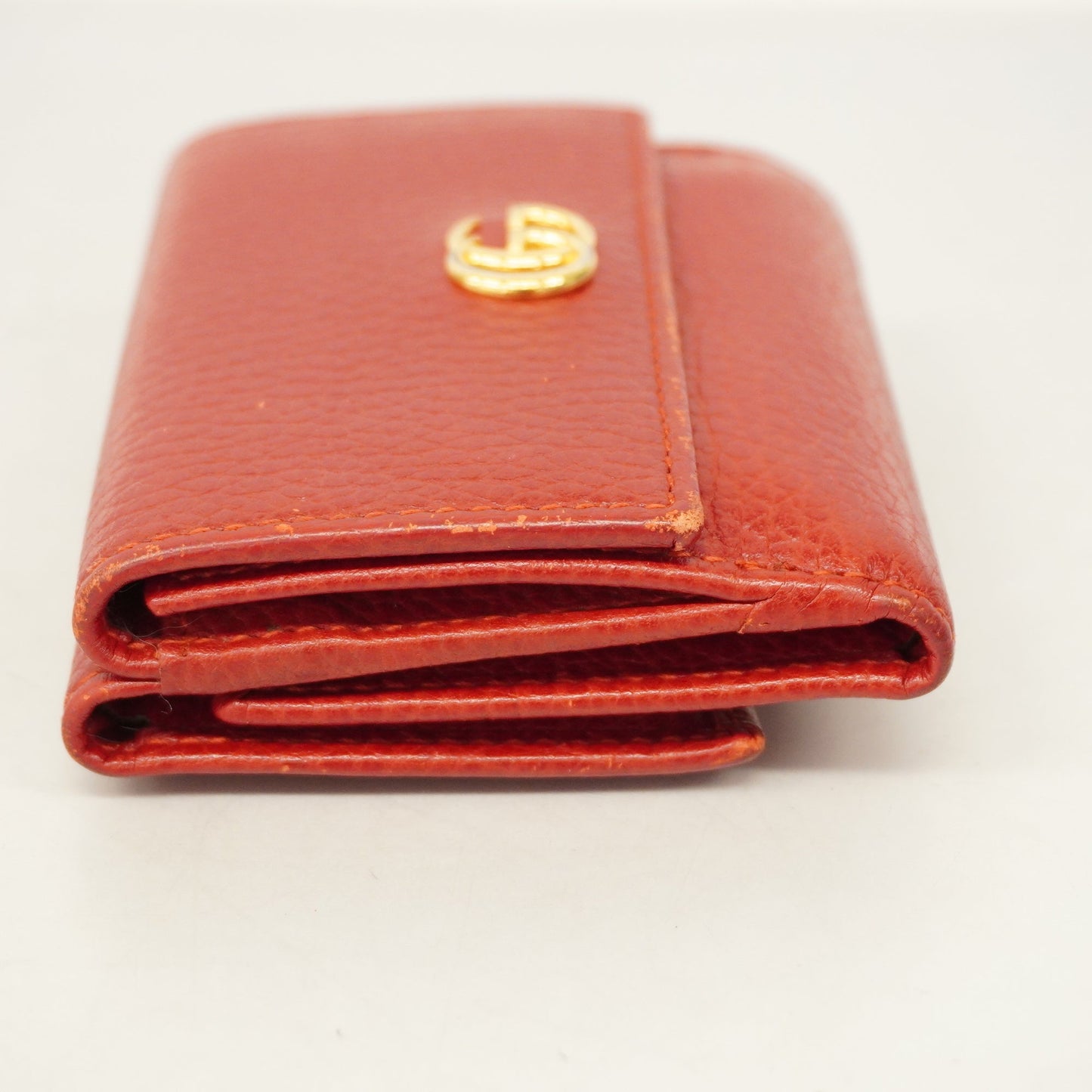 Luxury Gucci  Tri-fold Wallet GG Marmont Gold Metal 474746 Women's Leather Wallet