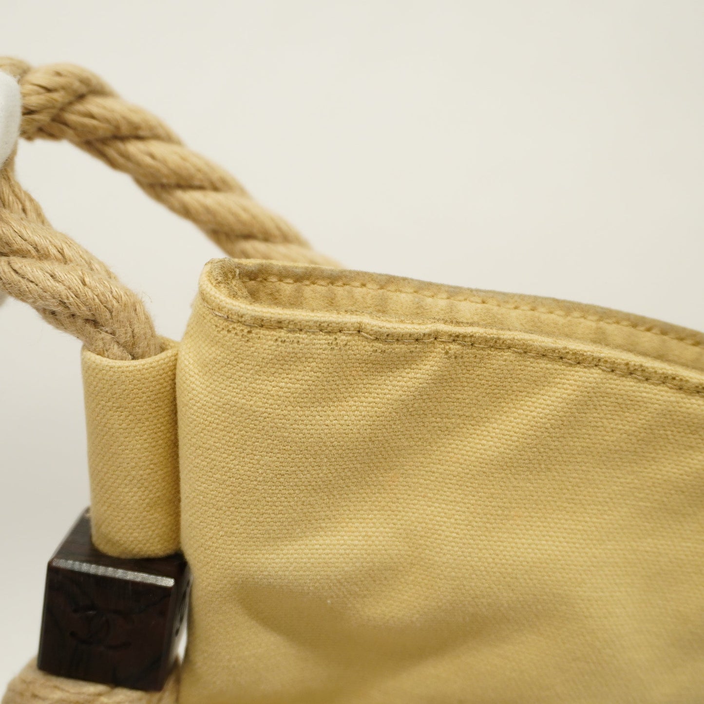 CHANEL  Chain Shoulder Women's Canvas Shoulder Bag Beige