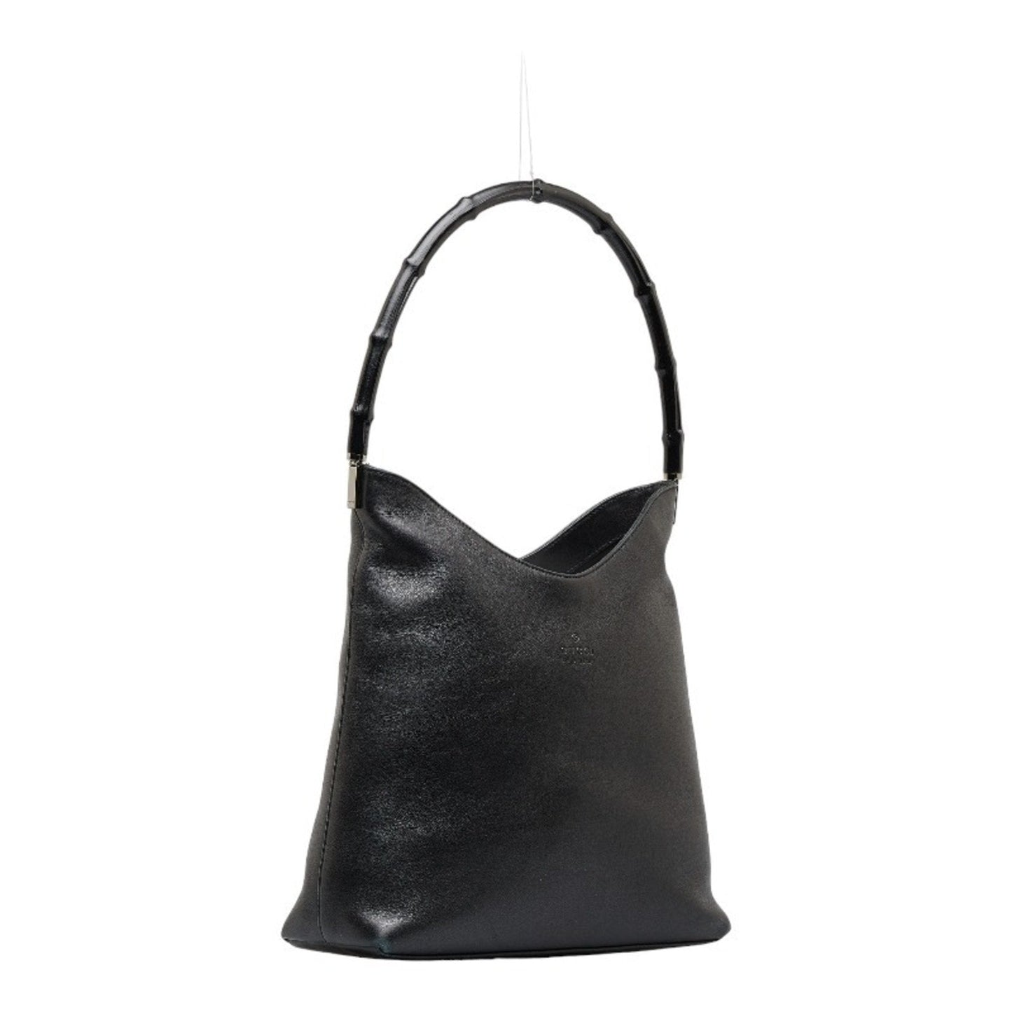 Luxury Gucci Bamboo One Shoulder Bag 001 3244 Black Leather Women's