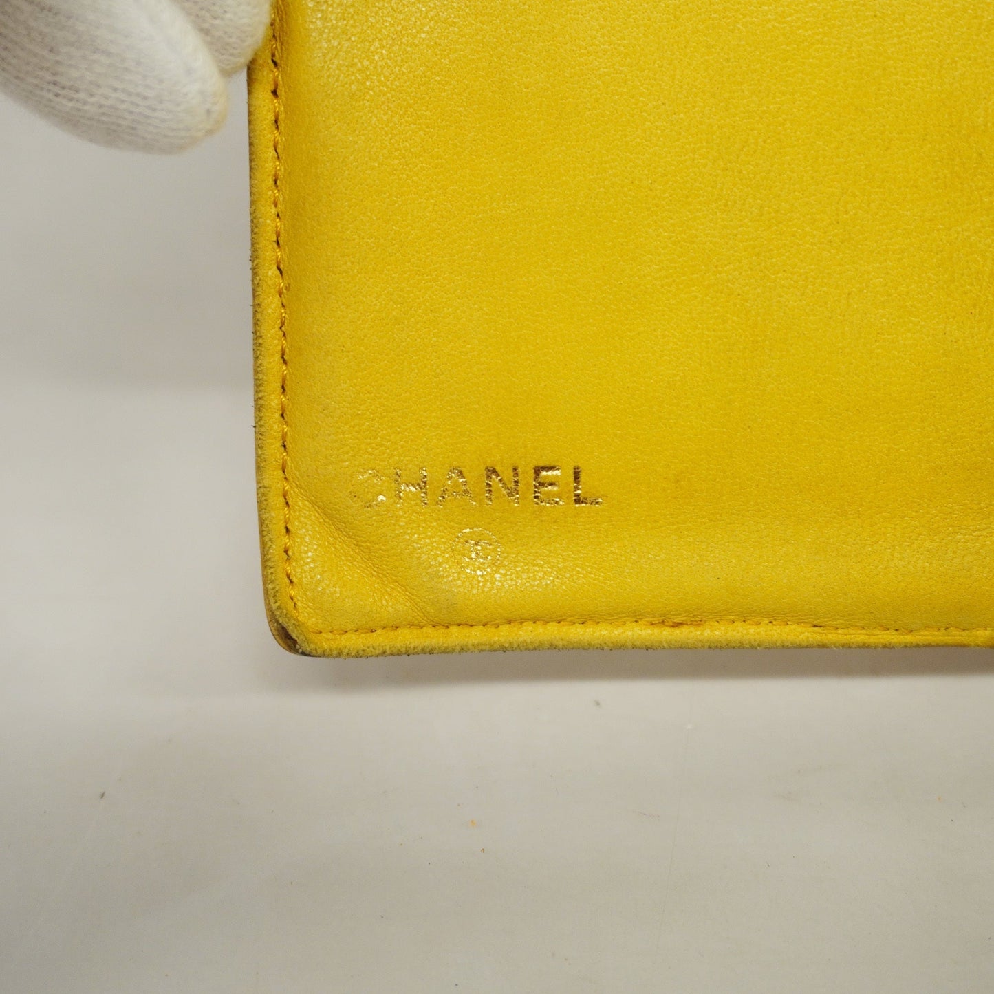 CHANEL  Wallet Gold Hardware Women's Caviar Leather Yellow