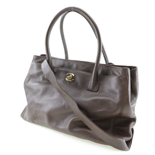 Luxury Chanel Executive Tote Bag 2WAY Shoulder A15206 Matte Caviar Skin Italian Brown Crossbody Handbag 2way Magnetic Type Ladies