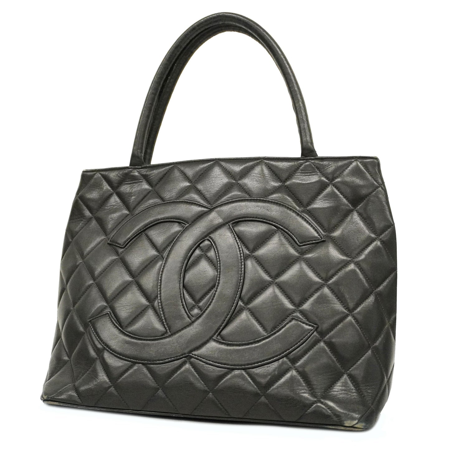 CHANELAuth  Reprint Tote Women's Leather Tote Bag Black
