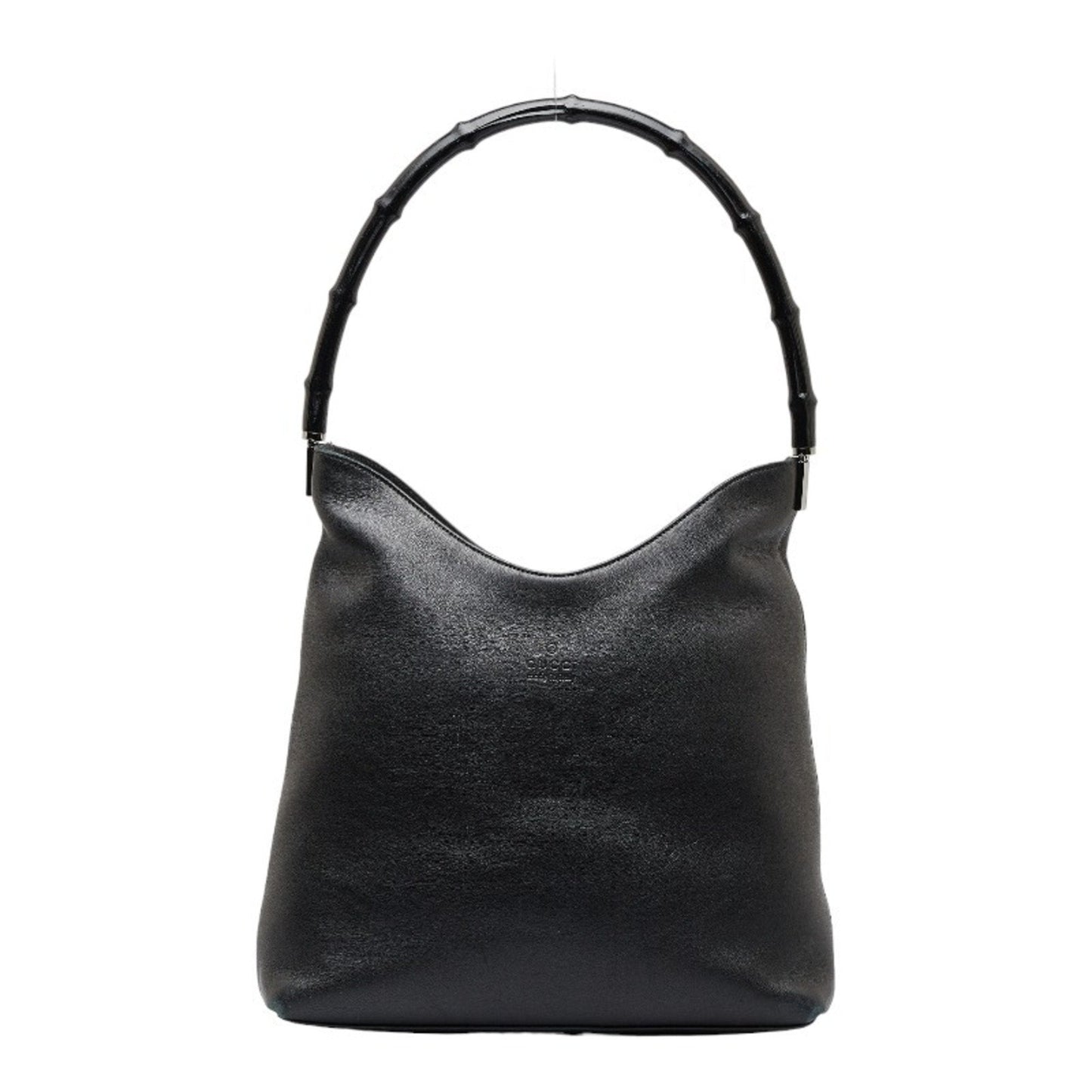 Luxury Gucci Bamboo One Shoulder Bag 001 3244 Black Leather Women's