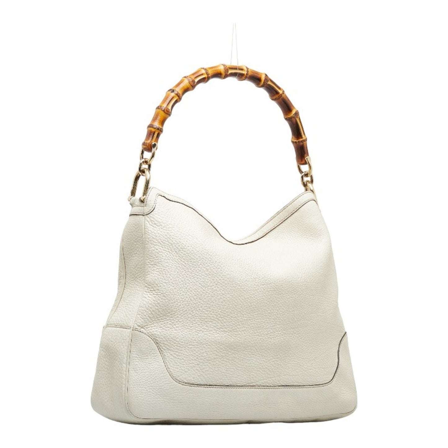 Luxury Gucci Bamboo GG Canvas Handbag Shoulder Bag 282315 White Leather Ladies
