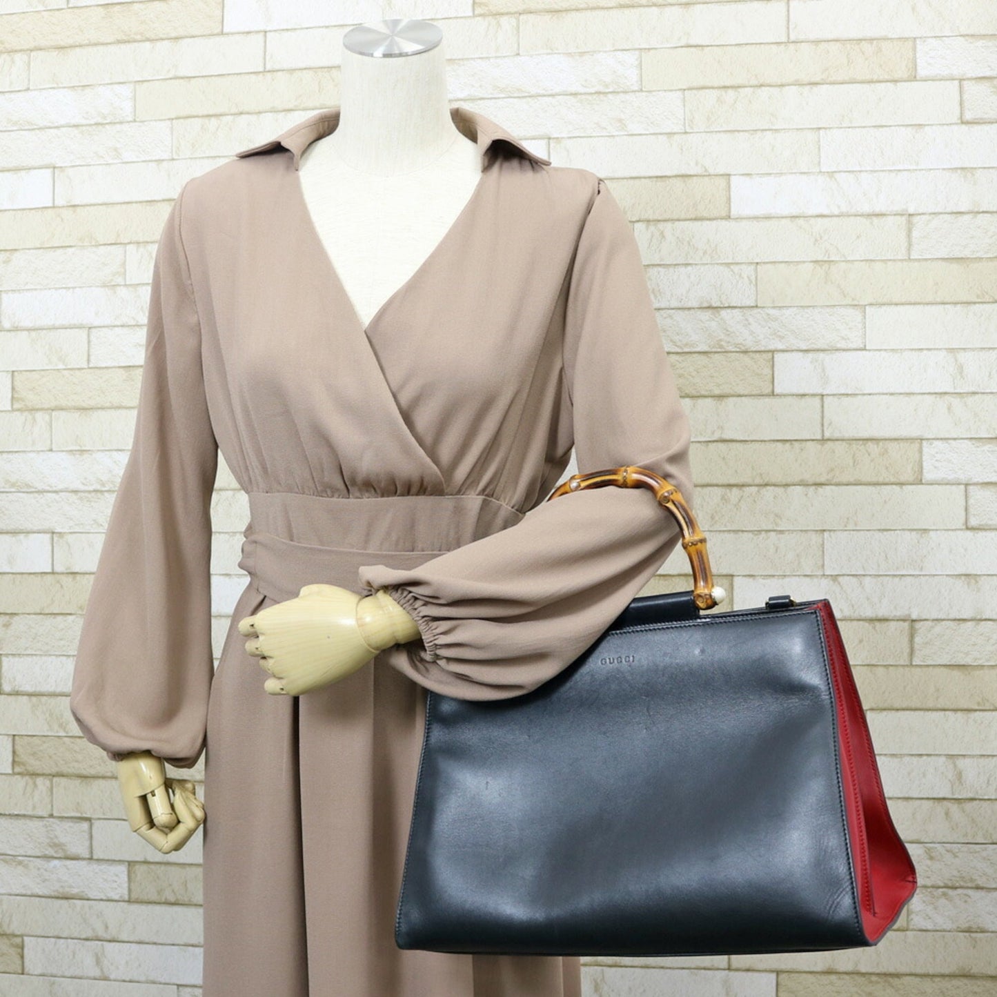 Luxury Gucci Shoulder Bag Bamboo Handbag Black Ladies
