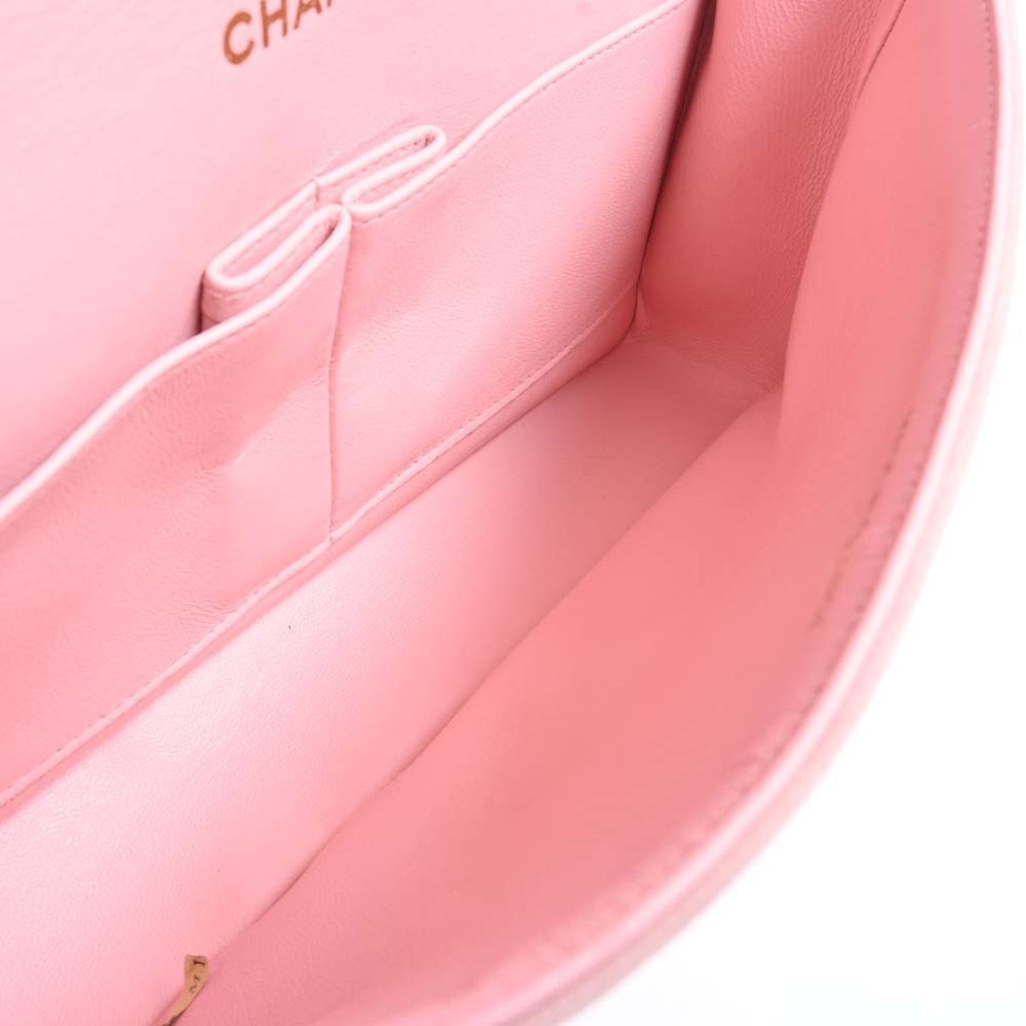 CHANEL Suede Matelasse Coco Mark W Flap Chain Shoulder Bag Pink Ladies
