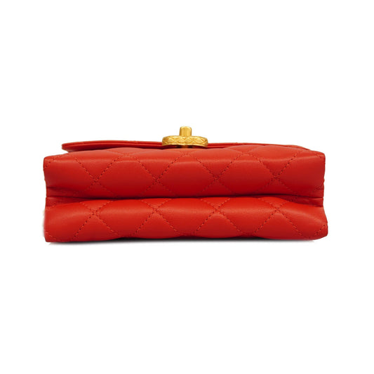 CHANEL  Matelasse Chain Shoulder Women's Leather Shoulder Bag Red Color