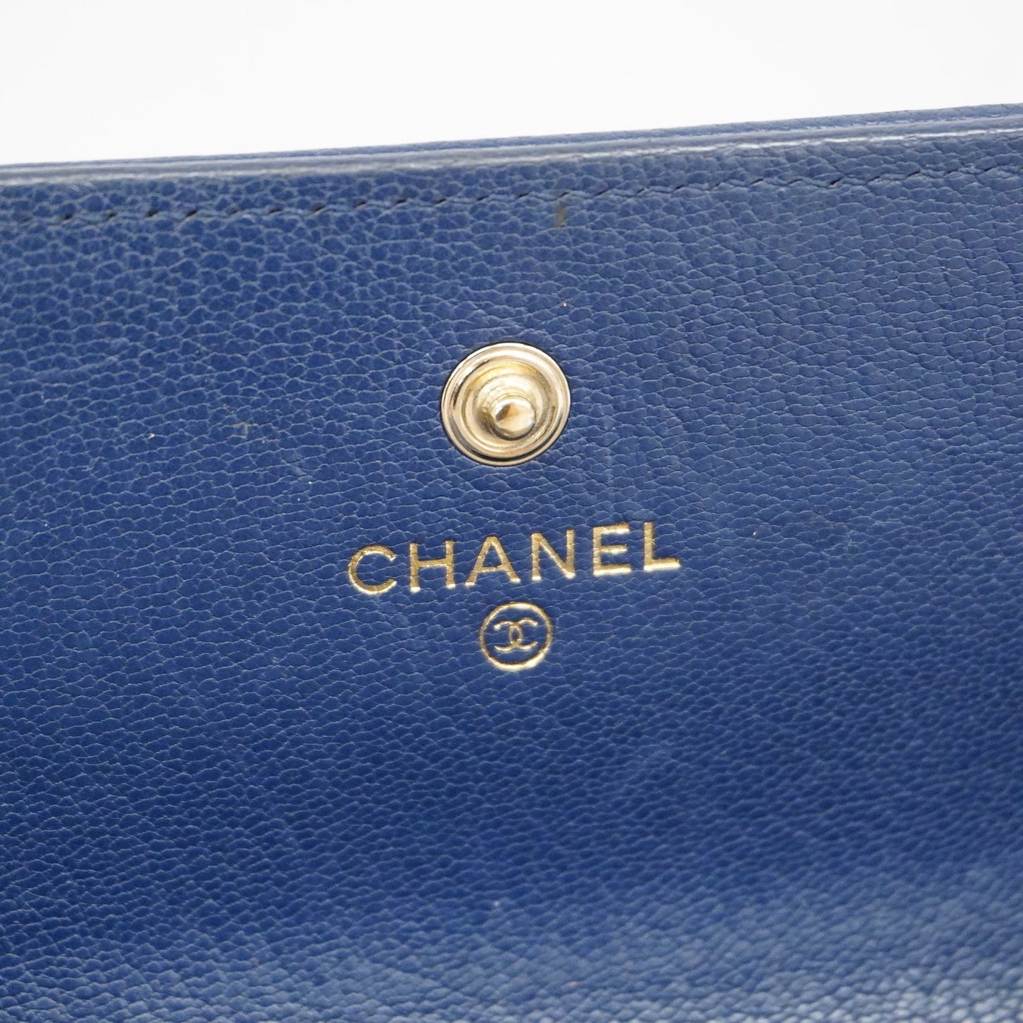 Luxury Chanel  Bi-fold Long Wallet Gold Hardware Navy