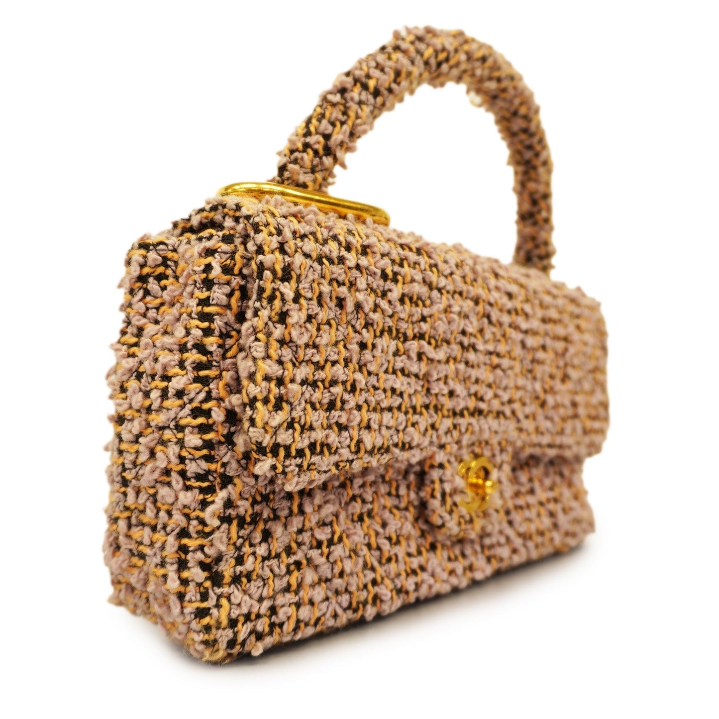 Luxury Chanel  Matelasse Parent-child Bag Women's Tweed Handbag Light Purple