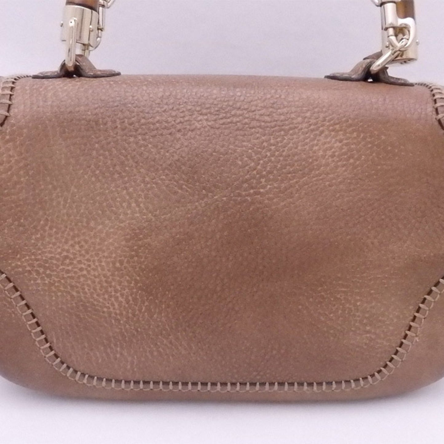 Luxury Gucci 2Way Bag Bamboo Brown Leather x Gold Hardware Handbag Shoulder Women's 224964