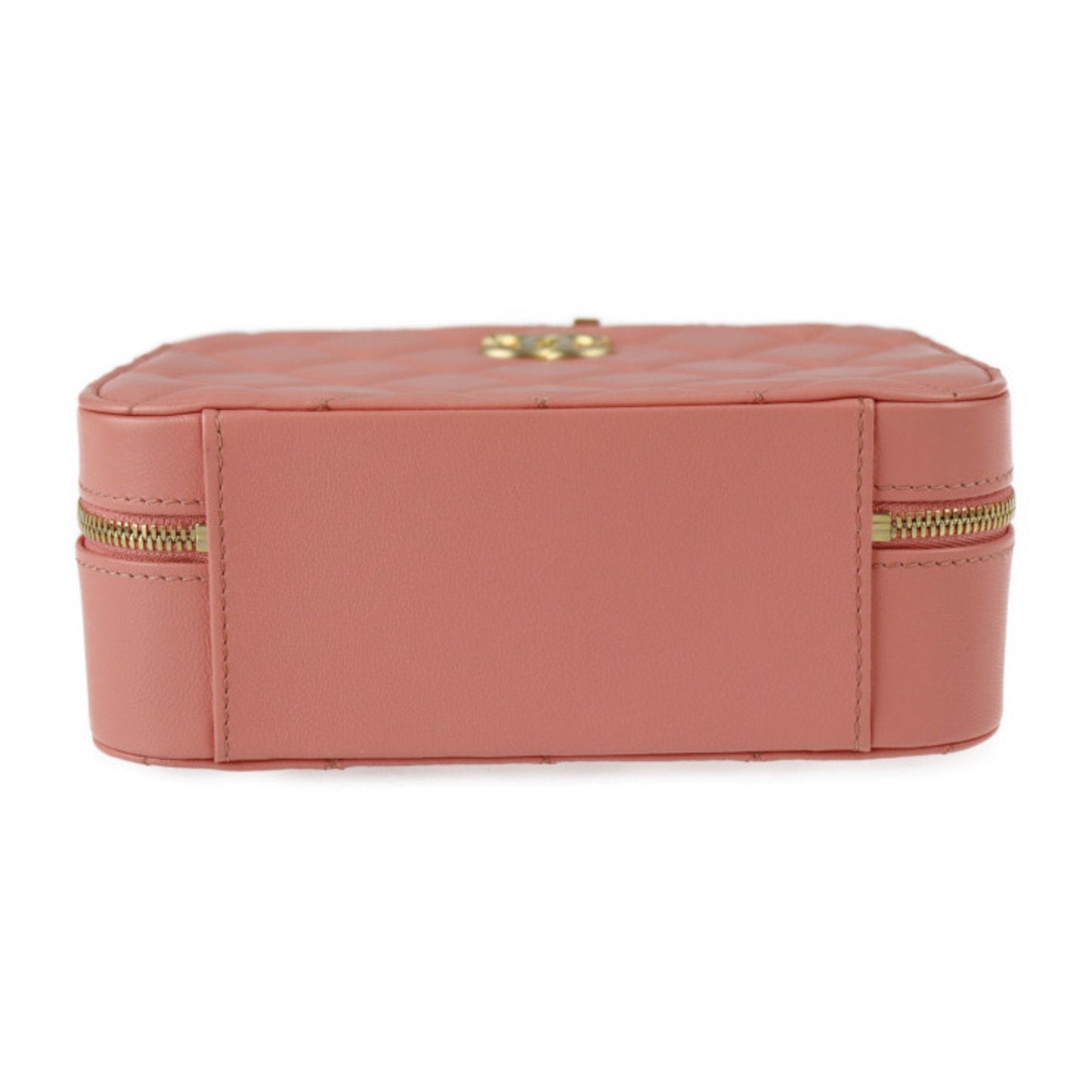 Luxury Chanel Small Vanity Shoulder Bag AS3318 Leather Pink Series Gold Metal Fittings Top Handle Case Matrasse Coco Mark Chain 2WAY Handbag Round Fastener