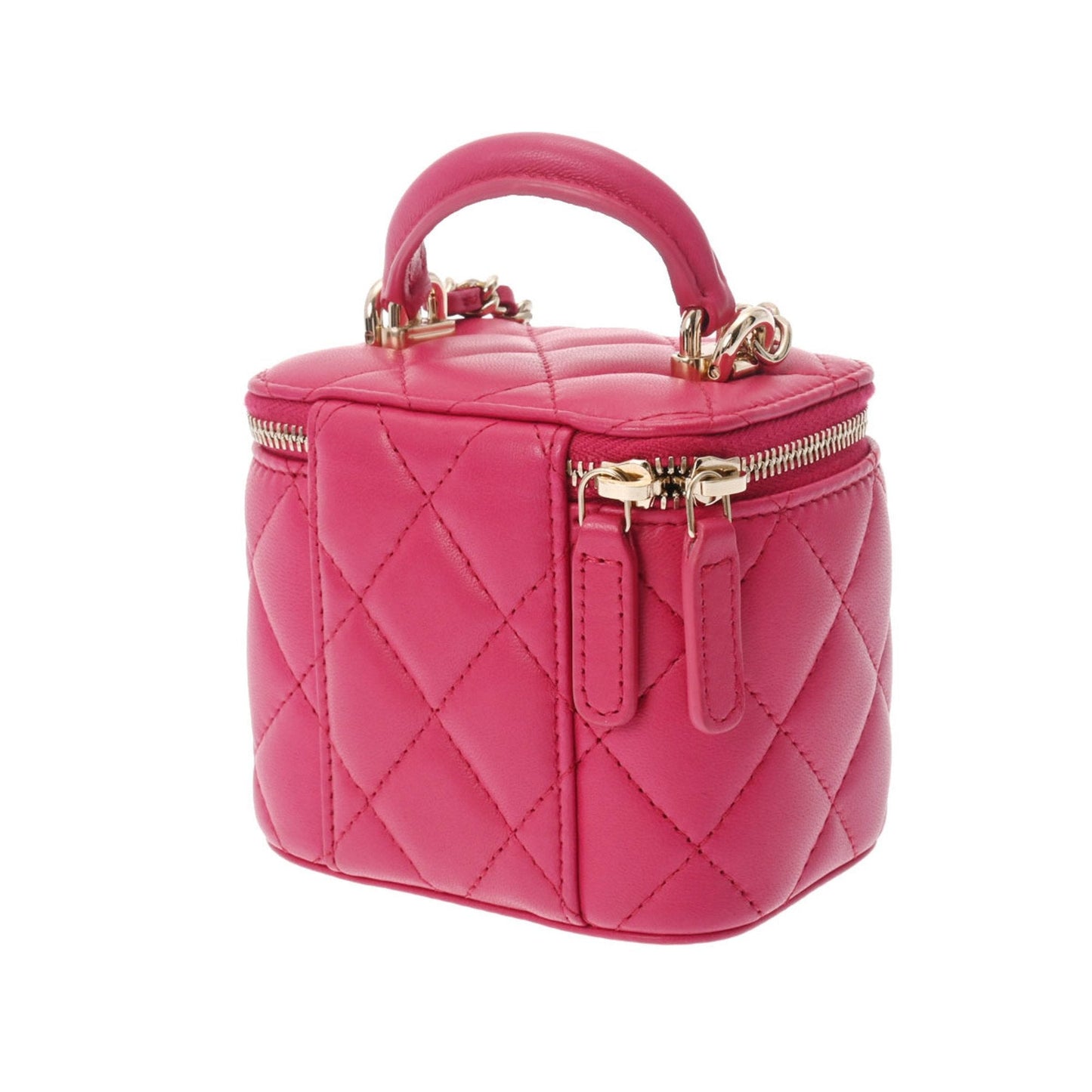 Luxury Chanel Matelasse Small Vanity Chain Shoulder Pink Champagne AP2198 Women's Lambskin Bag