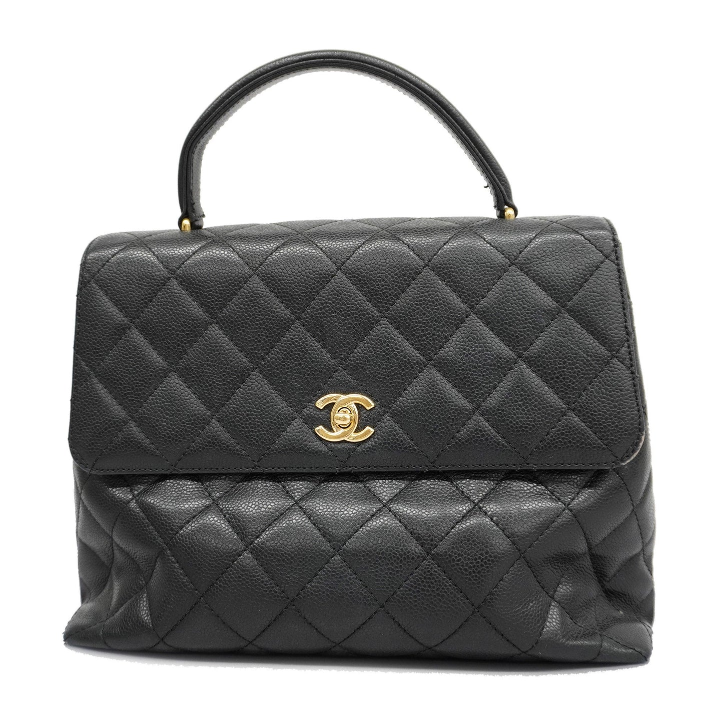 Luxury Chanel  Matelasse Handbag Women's Caviar Leather Black