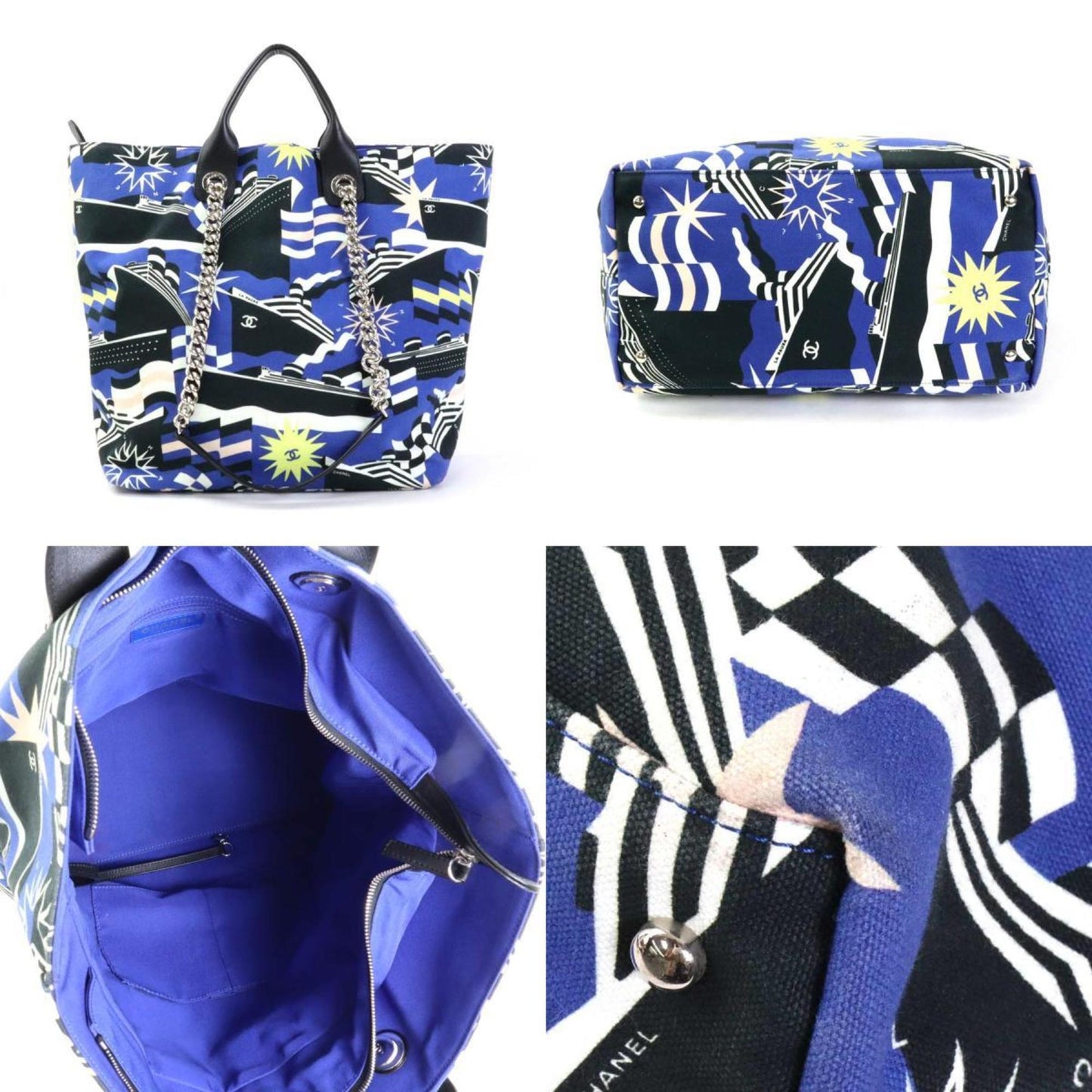Luxury Chanel Handbag Shoulder Bag 2019 Cruise Collection Canvas Blue Multicolor Ladies